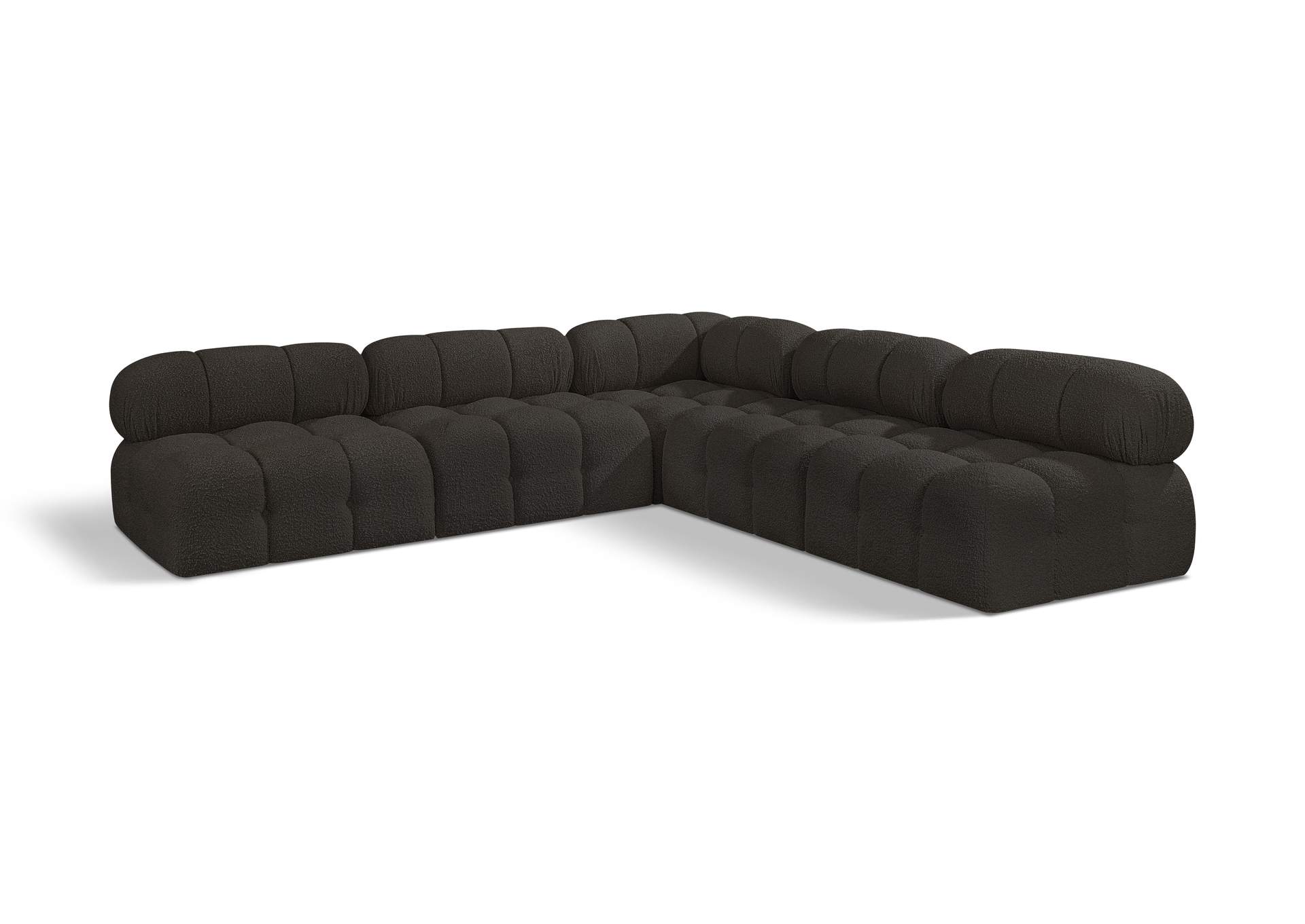 Ames Brown Boucle Fabric Modular Sectional,Meridian Furniture