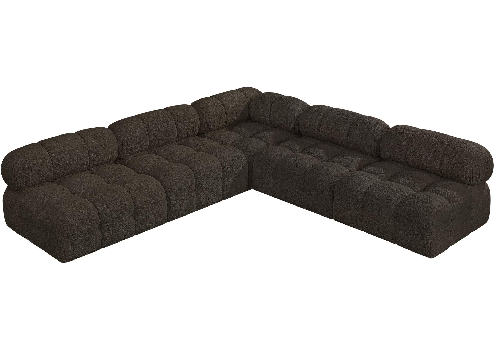 Ames Brown Boucle Fabric Modular Sectional,Meridian Furniture