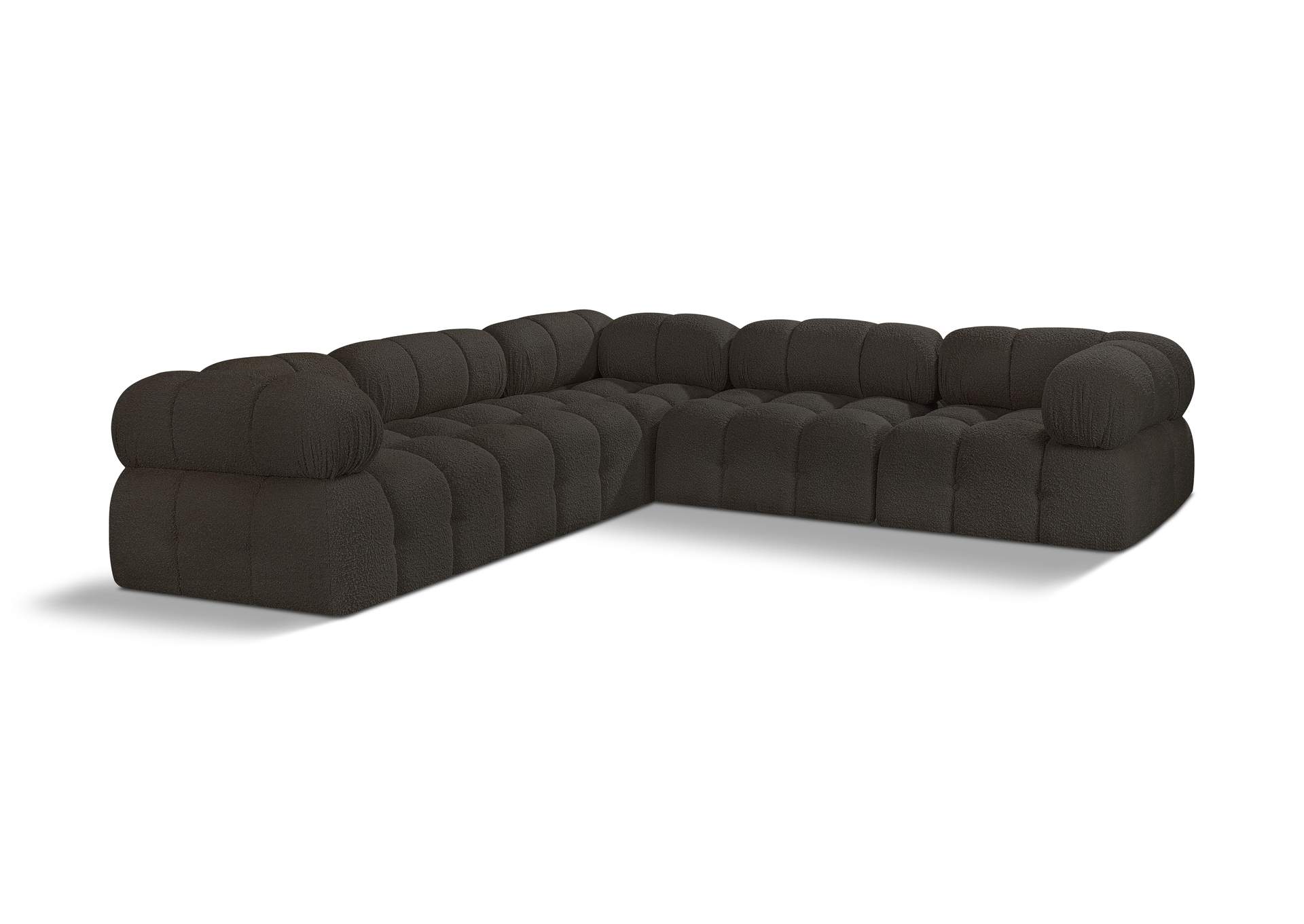 Ames Brown Boucle Fabric Modular Sectional,Meridian Furniture