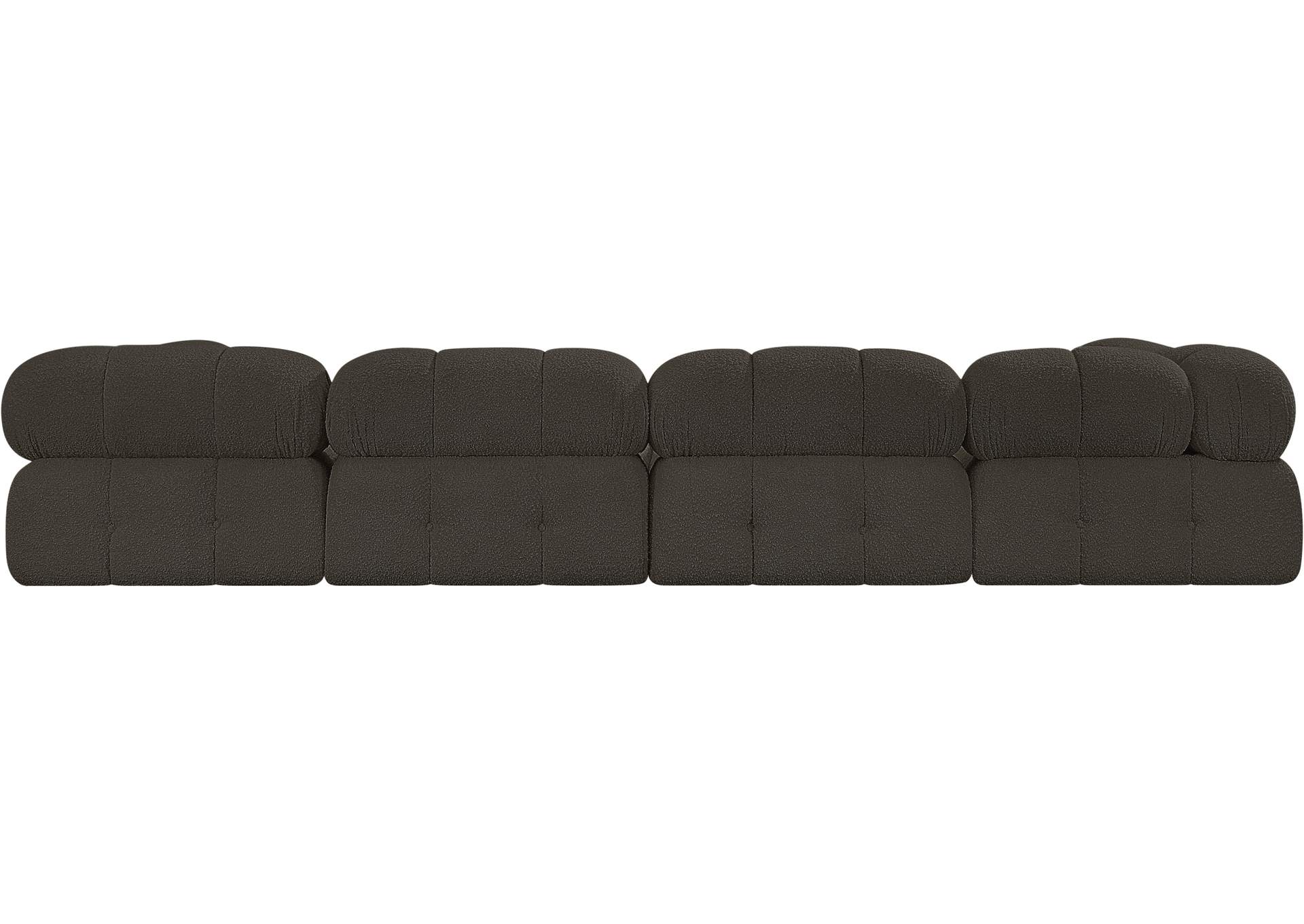 Ames Brown Boucle Fabric Modular Sectional,Meridian Furniture
