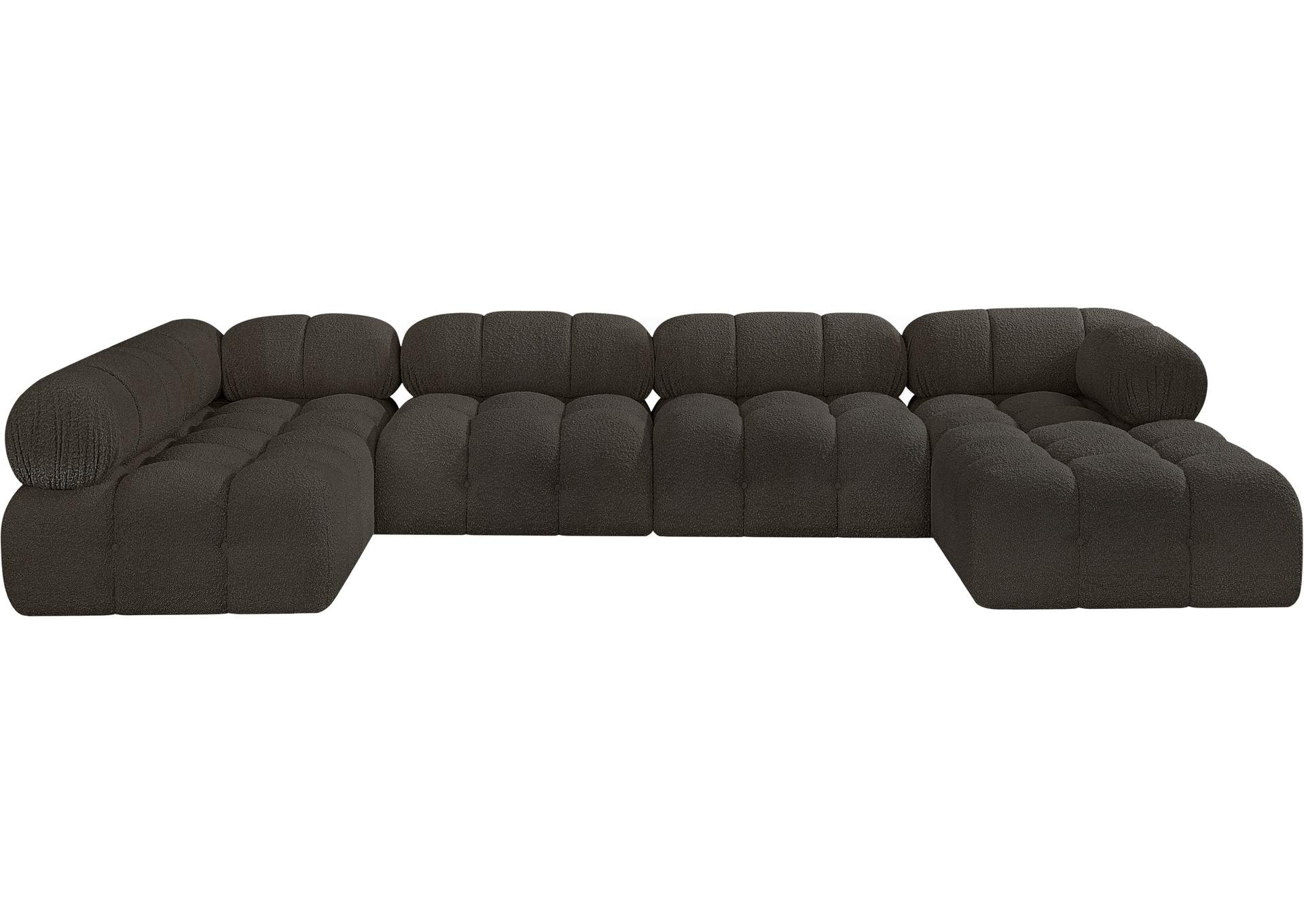 Ames Brown Boucle Fabric Modular Sectional,Meridian Furniture