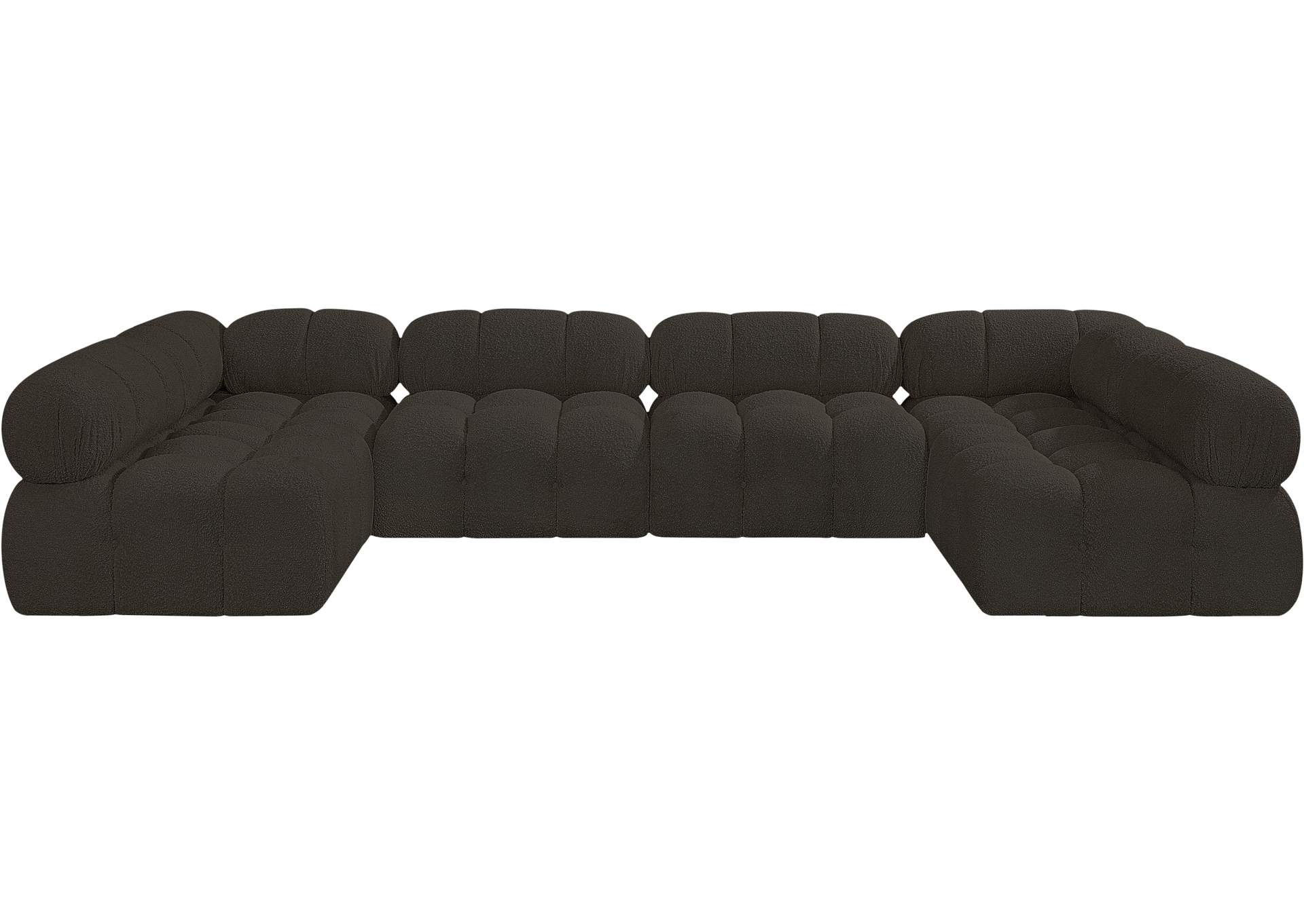 Ames Brown Boucle Fabric Modular Sectional,Meridian Furniture