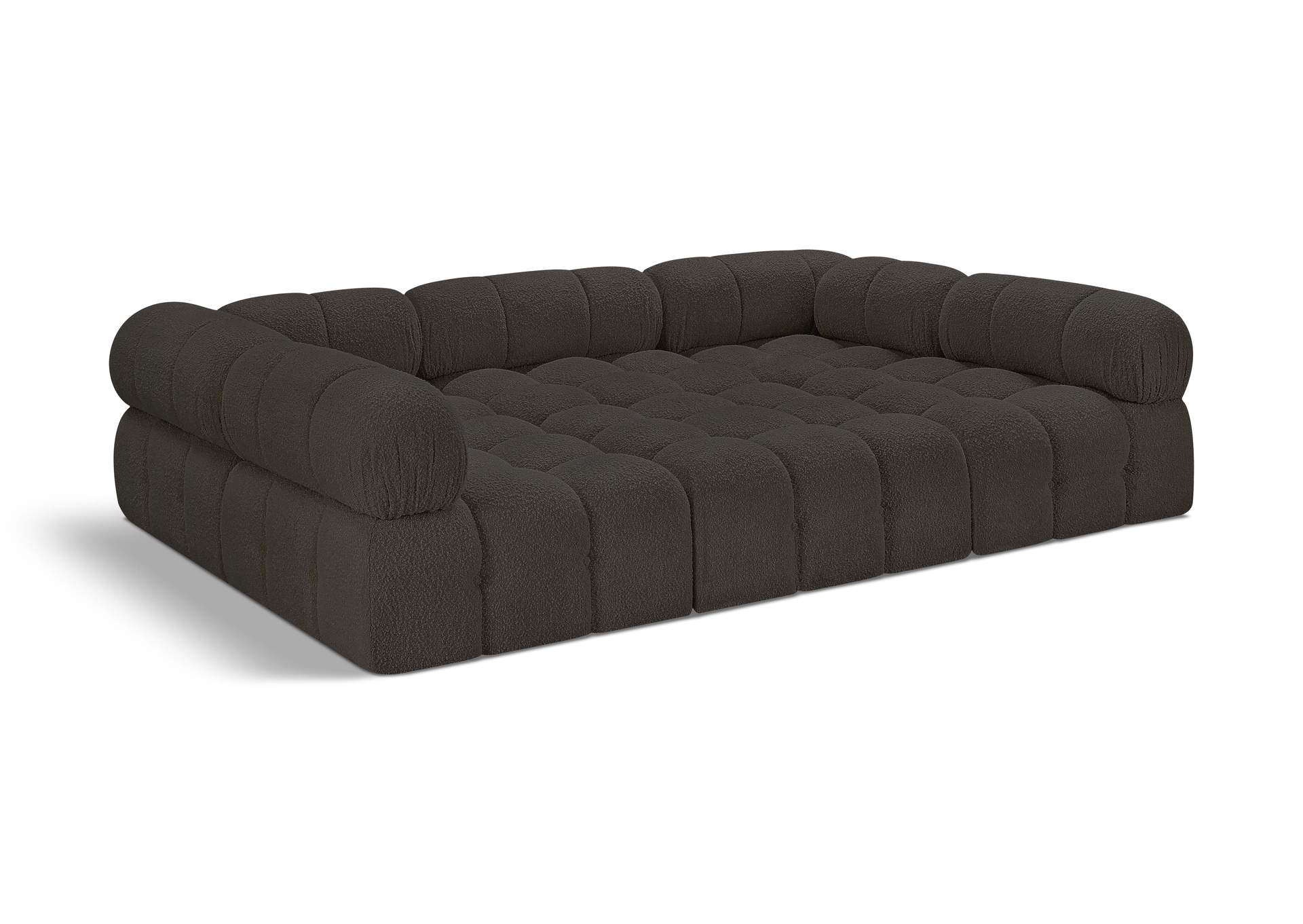 Ames Brown Boucle Fabric Modular Sectional,Meridian Furniture
