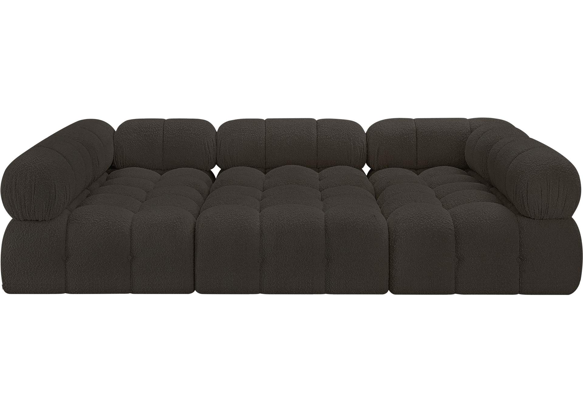 Ames Brown Boucle Fabric Modular Sectional,Meridian Furniture