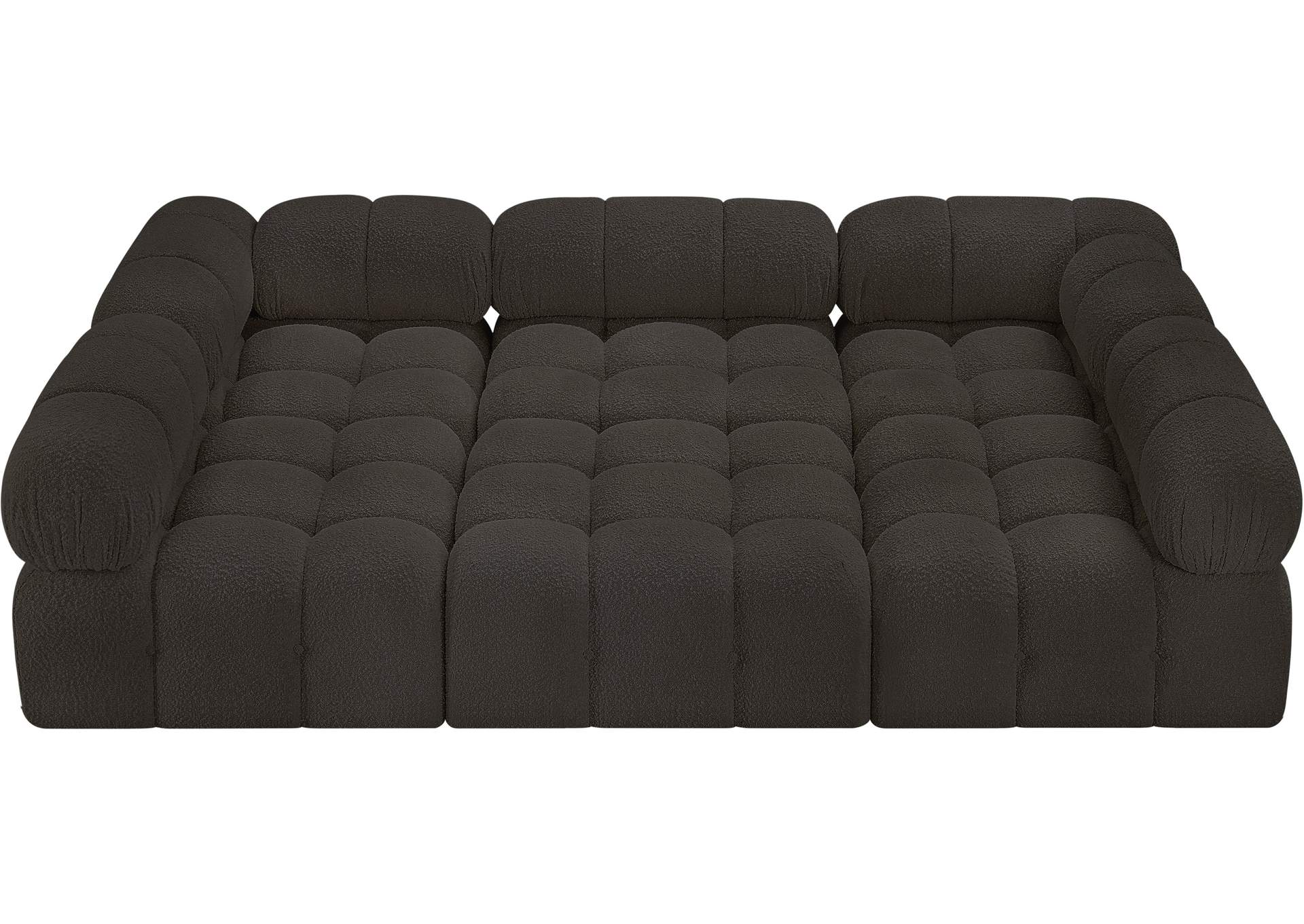 Ames Brown Boucle Fabric Modular Sectional,Meridian Furniture