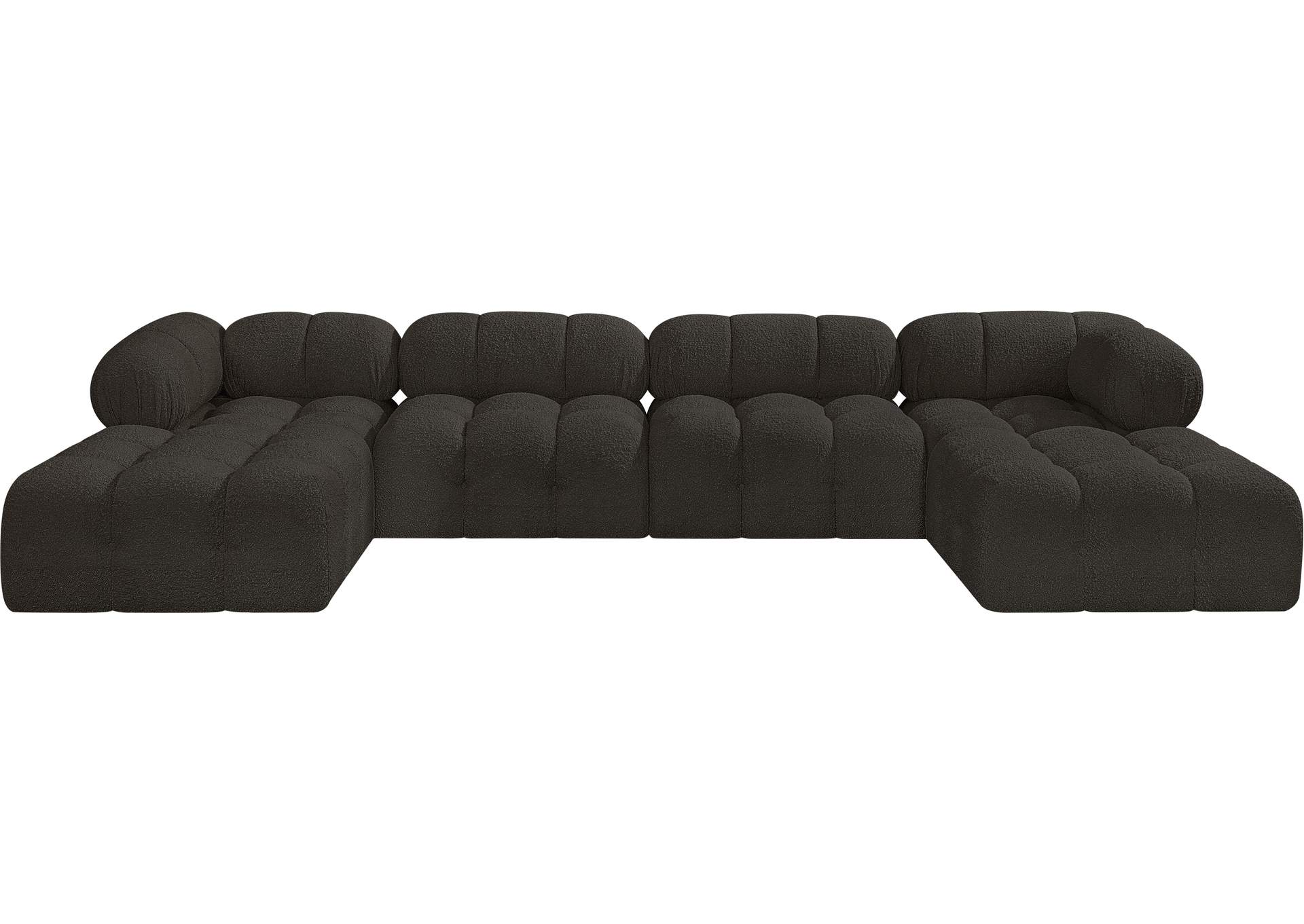 Ames Brown Boucle Fabric Modular Sectional,Meridian Furniture