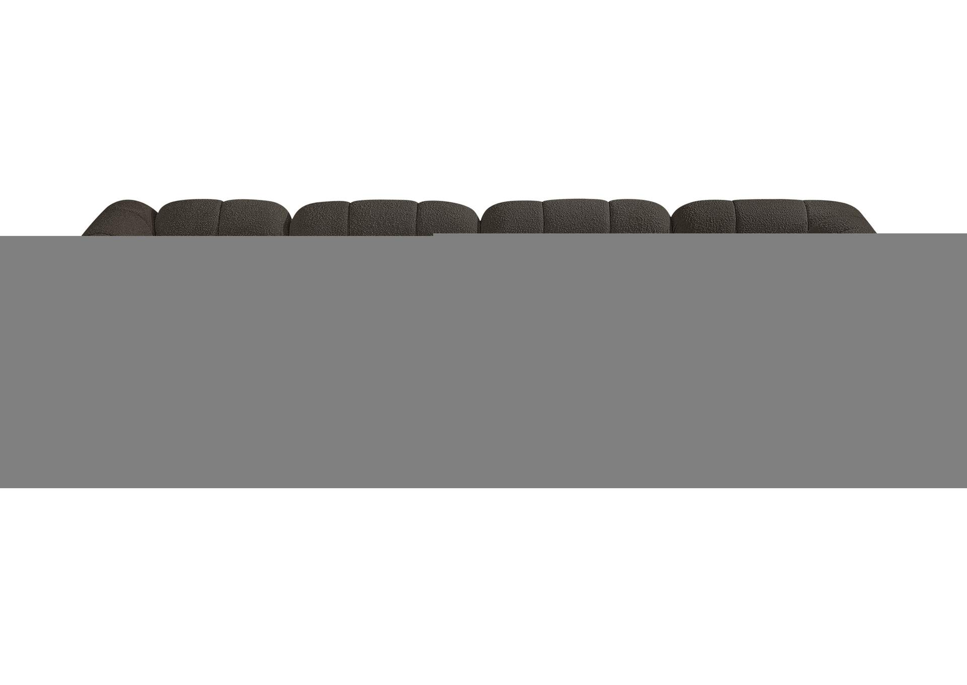 Ames Brown Boucle Fabric Modular Sectional,Meridian Furniture