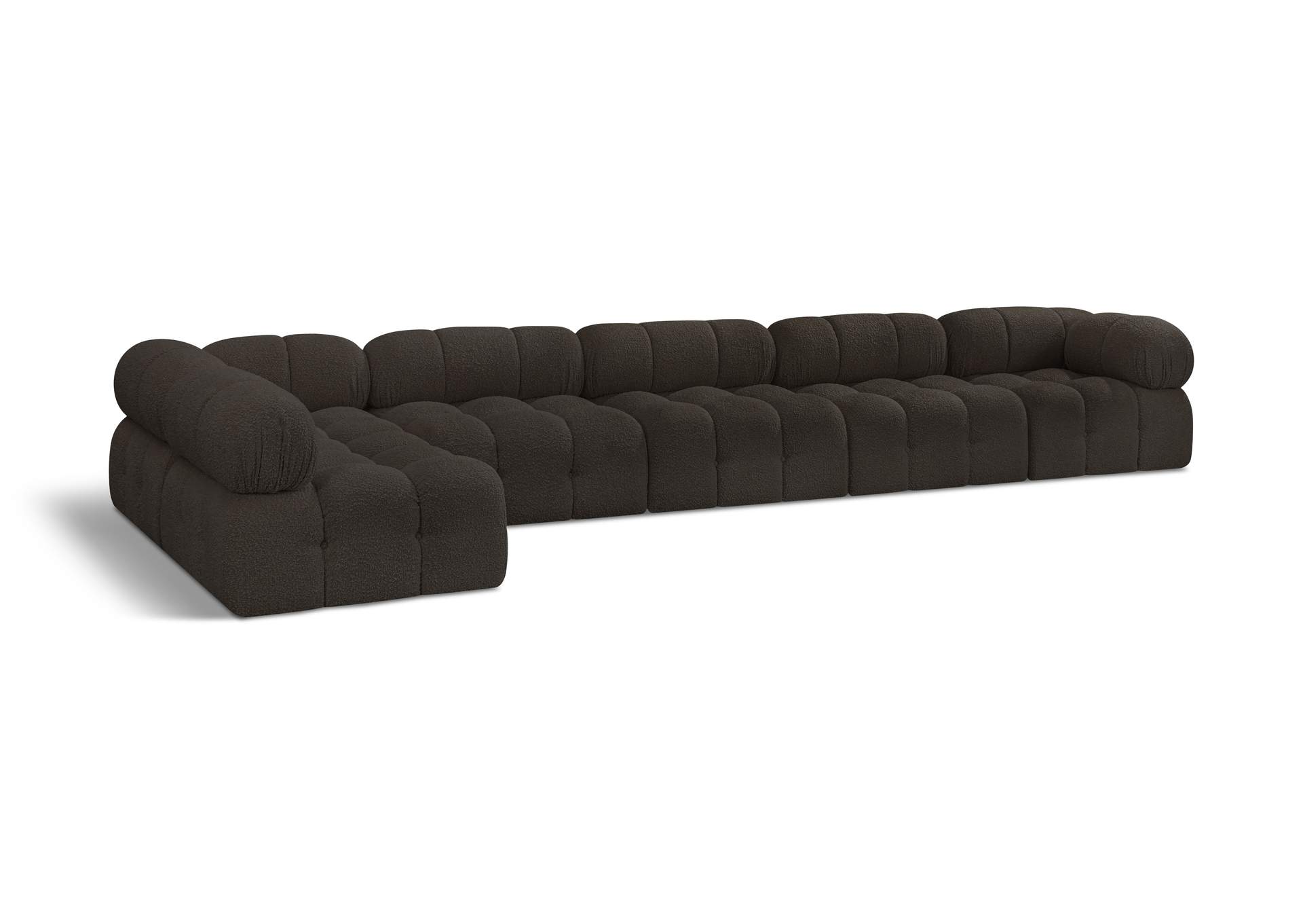 Ames Brown Boucle Fabric Modular Sectional,Meridian Furniture