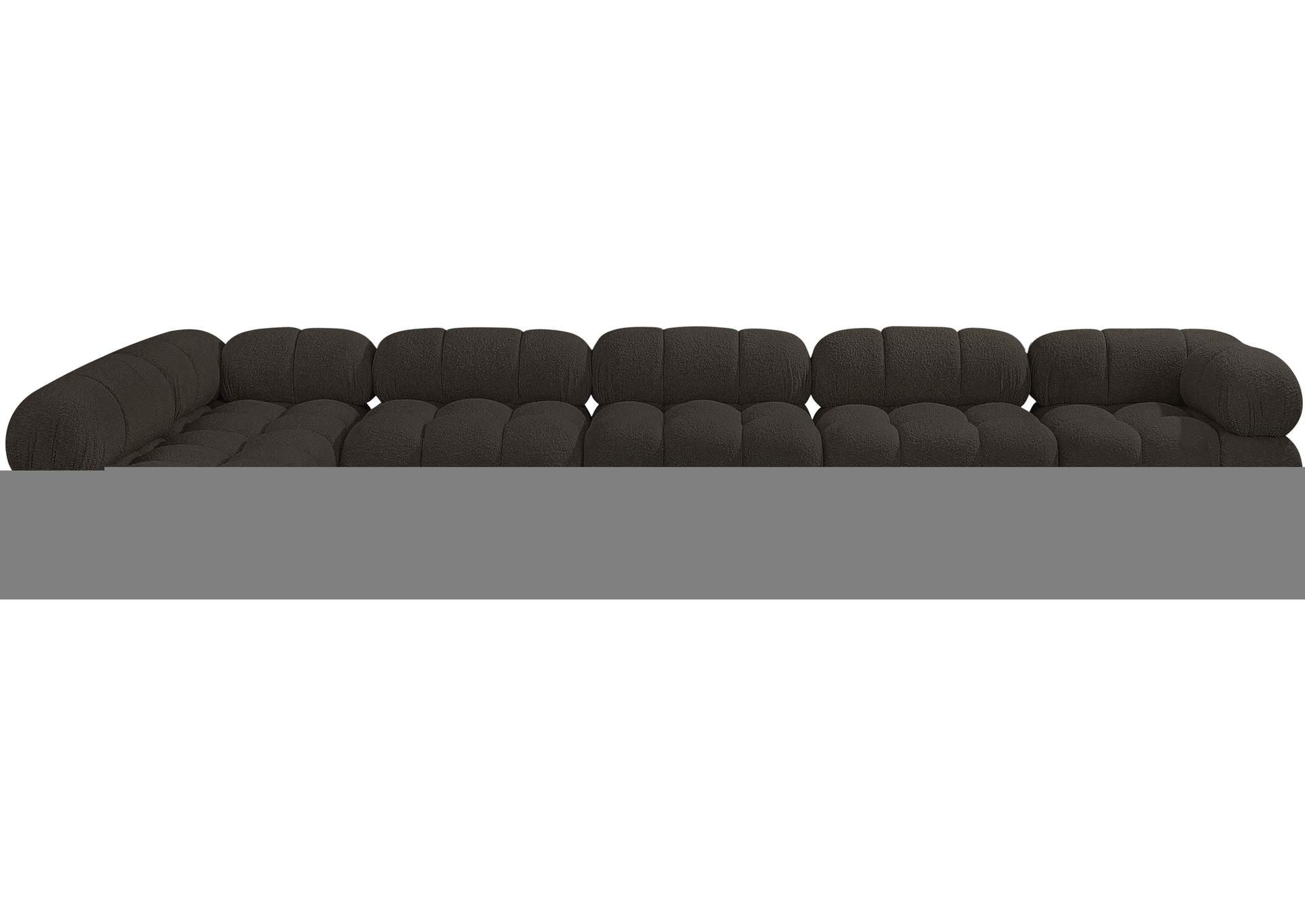 Ames Brown Boucle Fabric Modular Sectional,Meridian Furniture