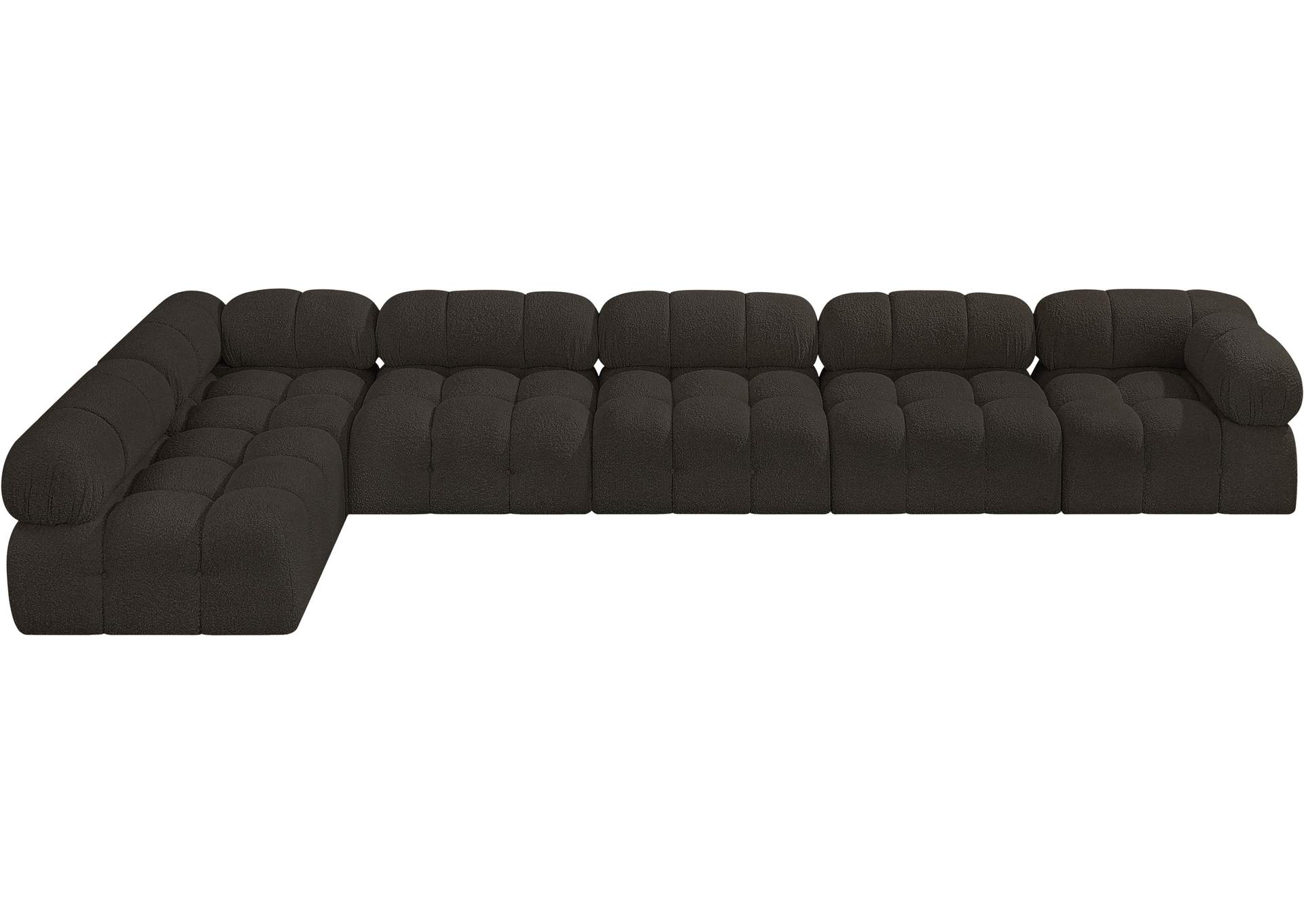 Ames Brown Boucle Fabric Modular Sectional,Meridian Furniture