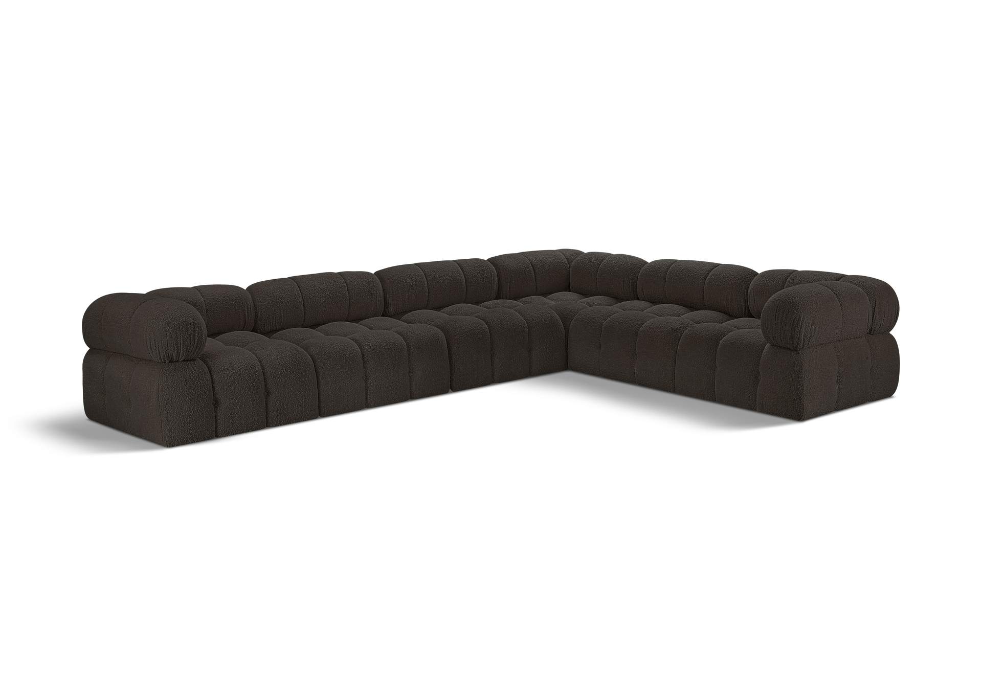 Ames Brown Boucle Fabric Modular Sectional,Meridian Furniture