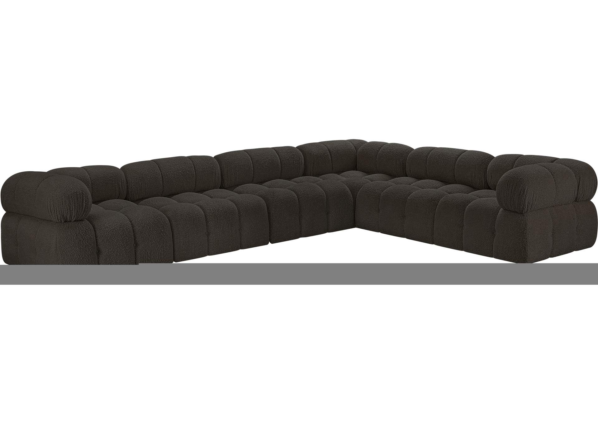 Ames Brown Boucle Fabric Modular Sectional,Meridian Furniture