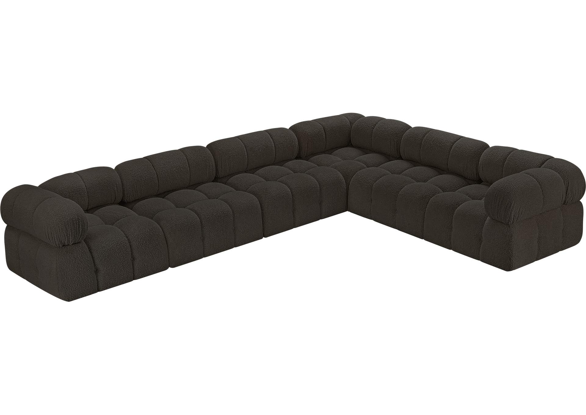 Ames Brown Boucle Fabric Modular Sectional,Meridian Furniture