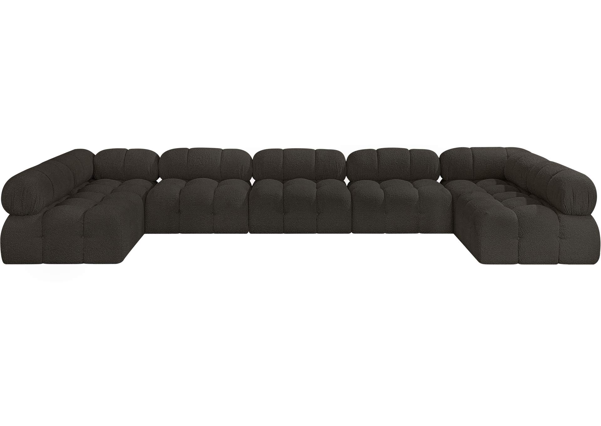 Ames Brown Boucle Fabric Modular Sectional,Meridian Furniture