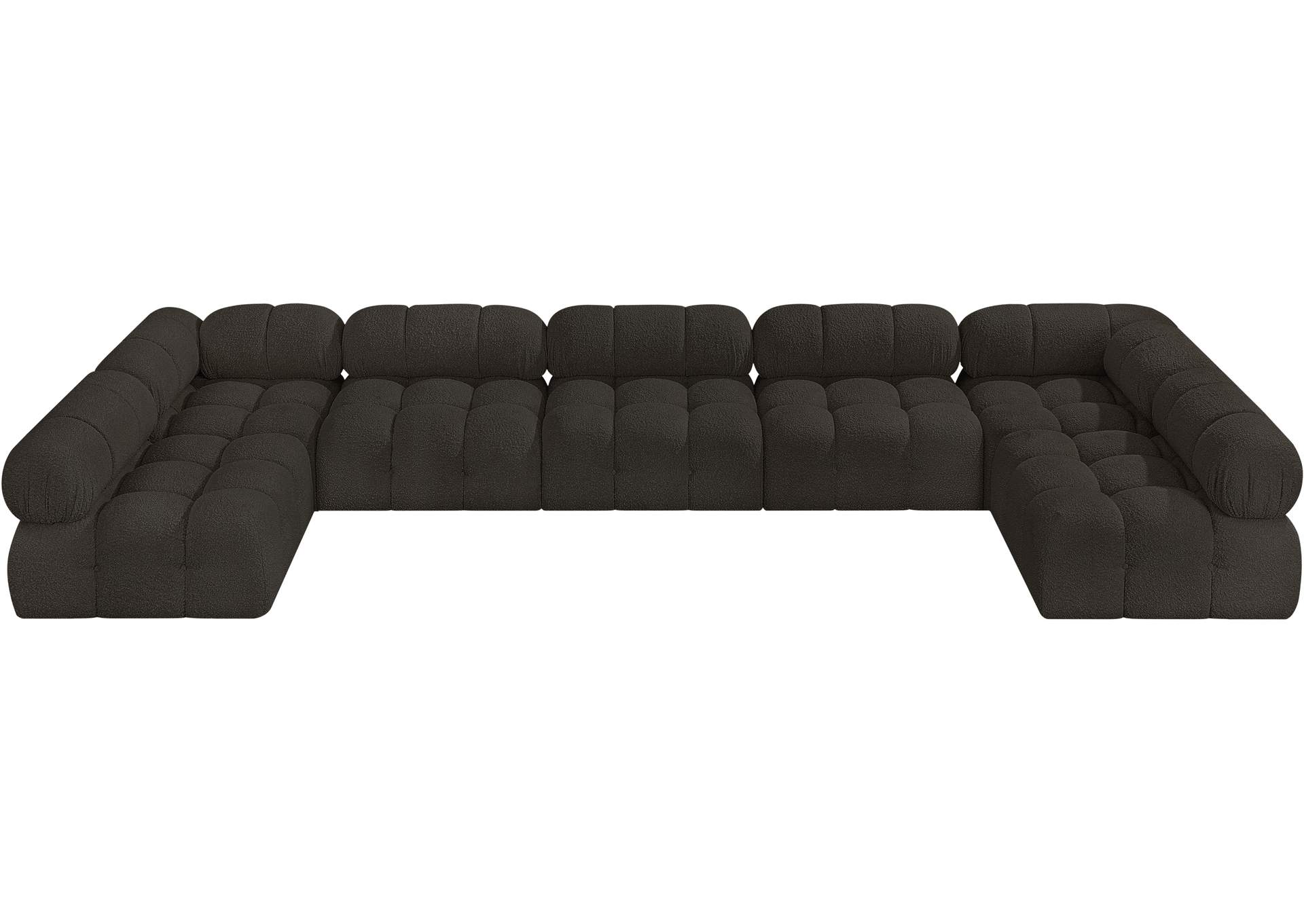 Ames Brown Boucle Fabric Modular Sectional,Meridian Furniture