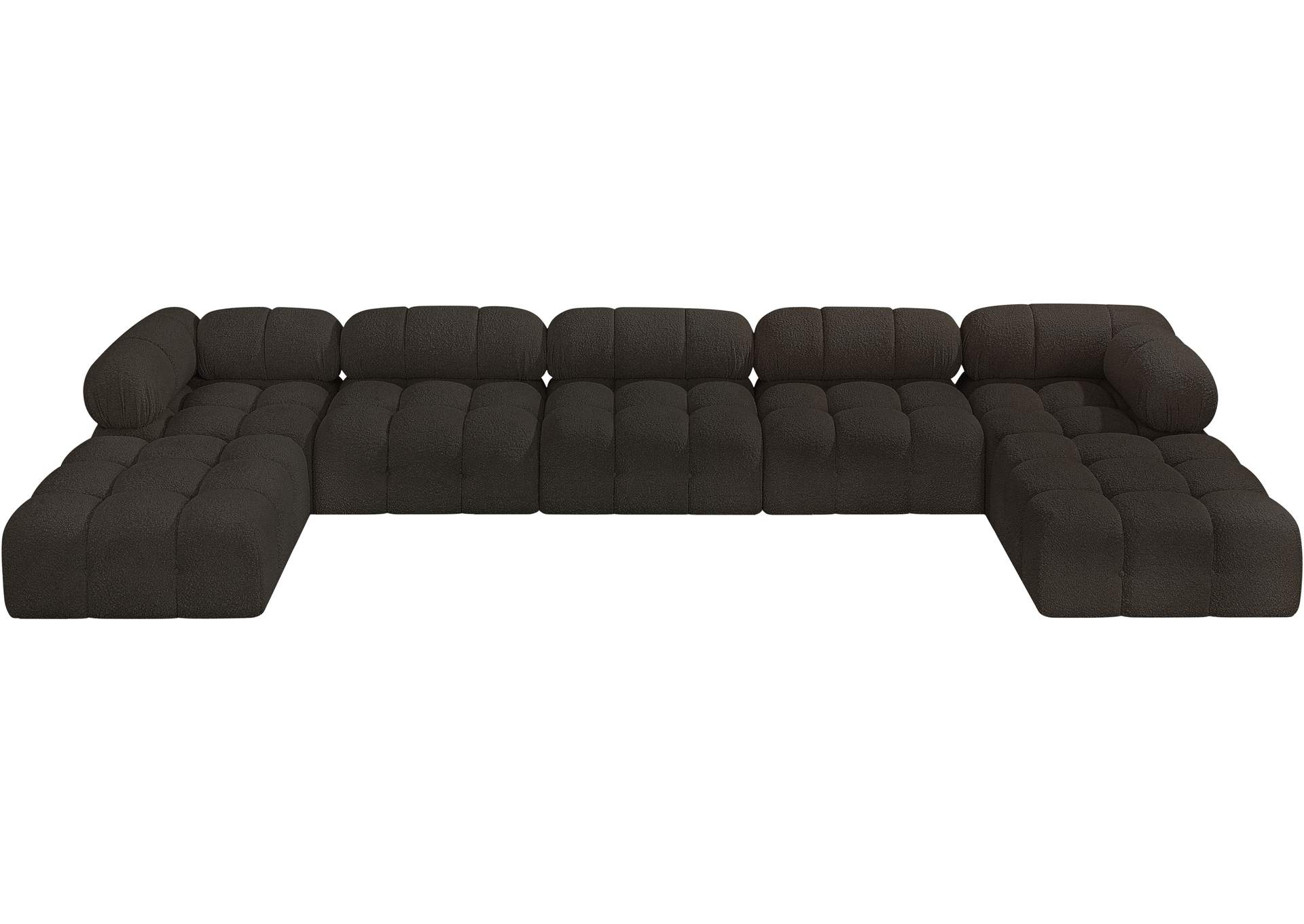 Ames Brown Boucle Fabric Modular Sectional,Meridian Furniture