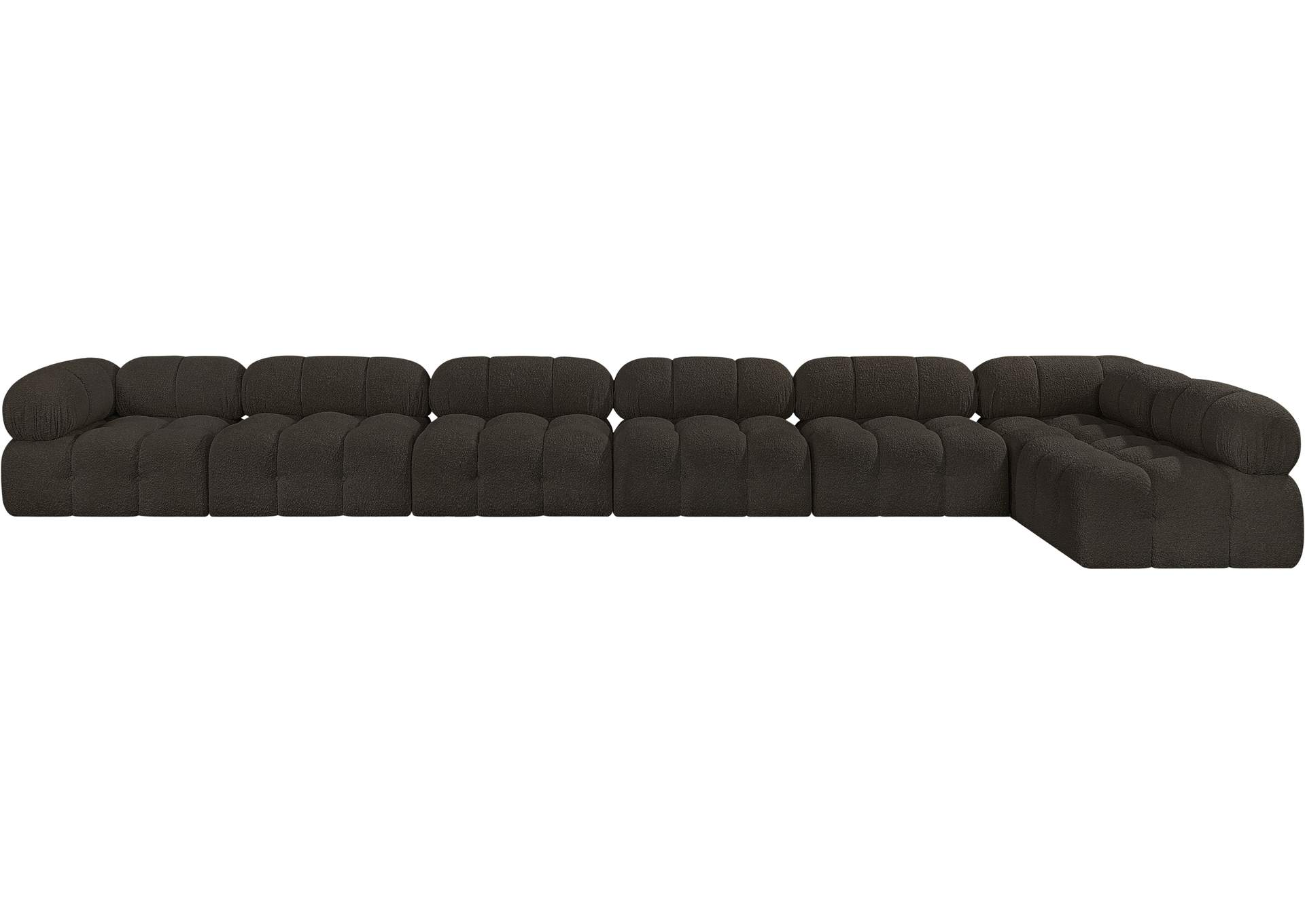 Ames Brown Boucle Fabric Modular Sectional,Meridian Furniture