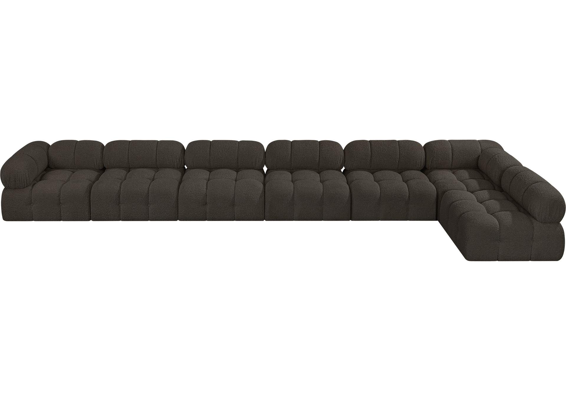 Ames Brown Boucle Fabric Modular Sectional,Meridian Furniture