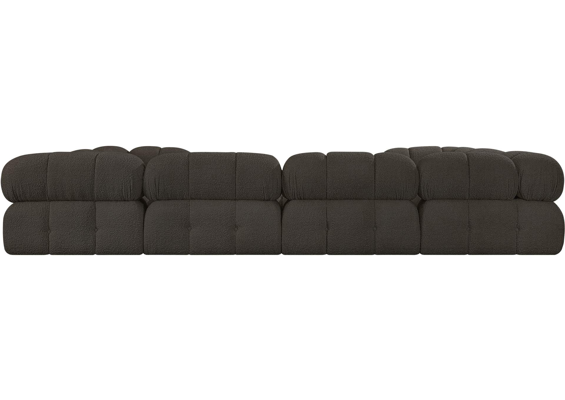 Ames Brown Boucle Fabric Modular Sectional,Meridian Furniture