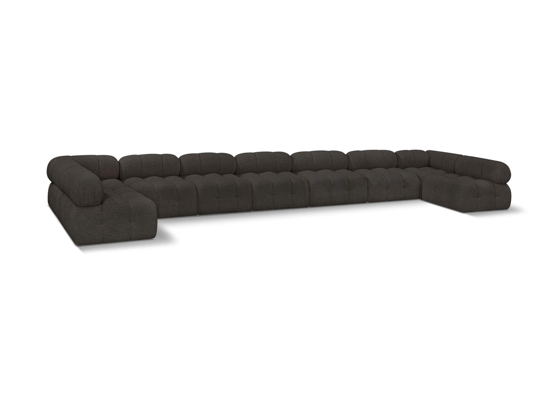 Ames Brown Boucle Fabric Modular Sectional,Meridian Furniture