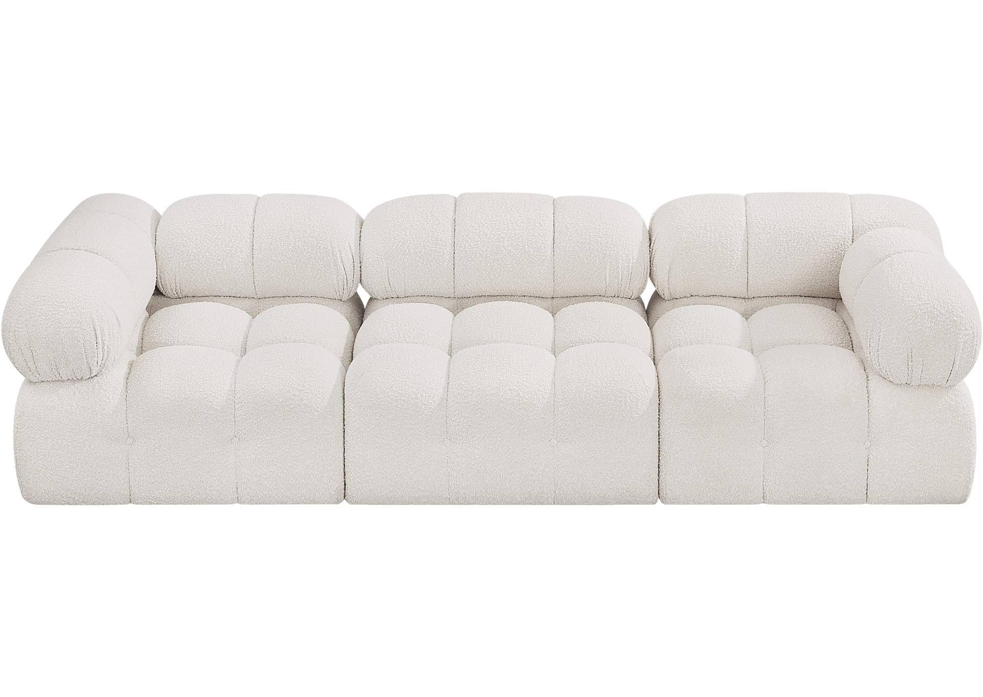 Ames Cream Boucle Fabric Modular Sofa,Meridian Furniture