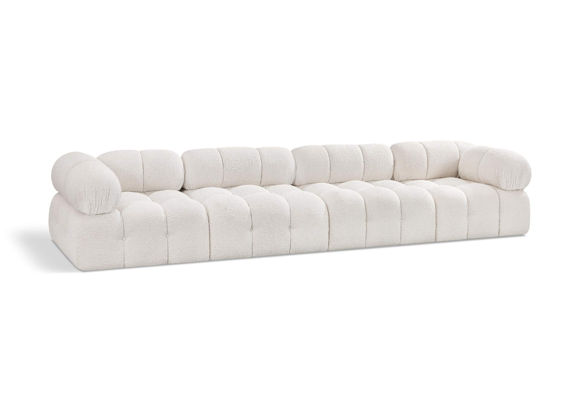 Ames Cream Boucle Fabric Modular Sofa,Meridian Furniture