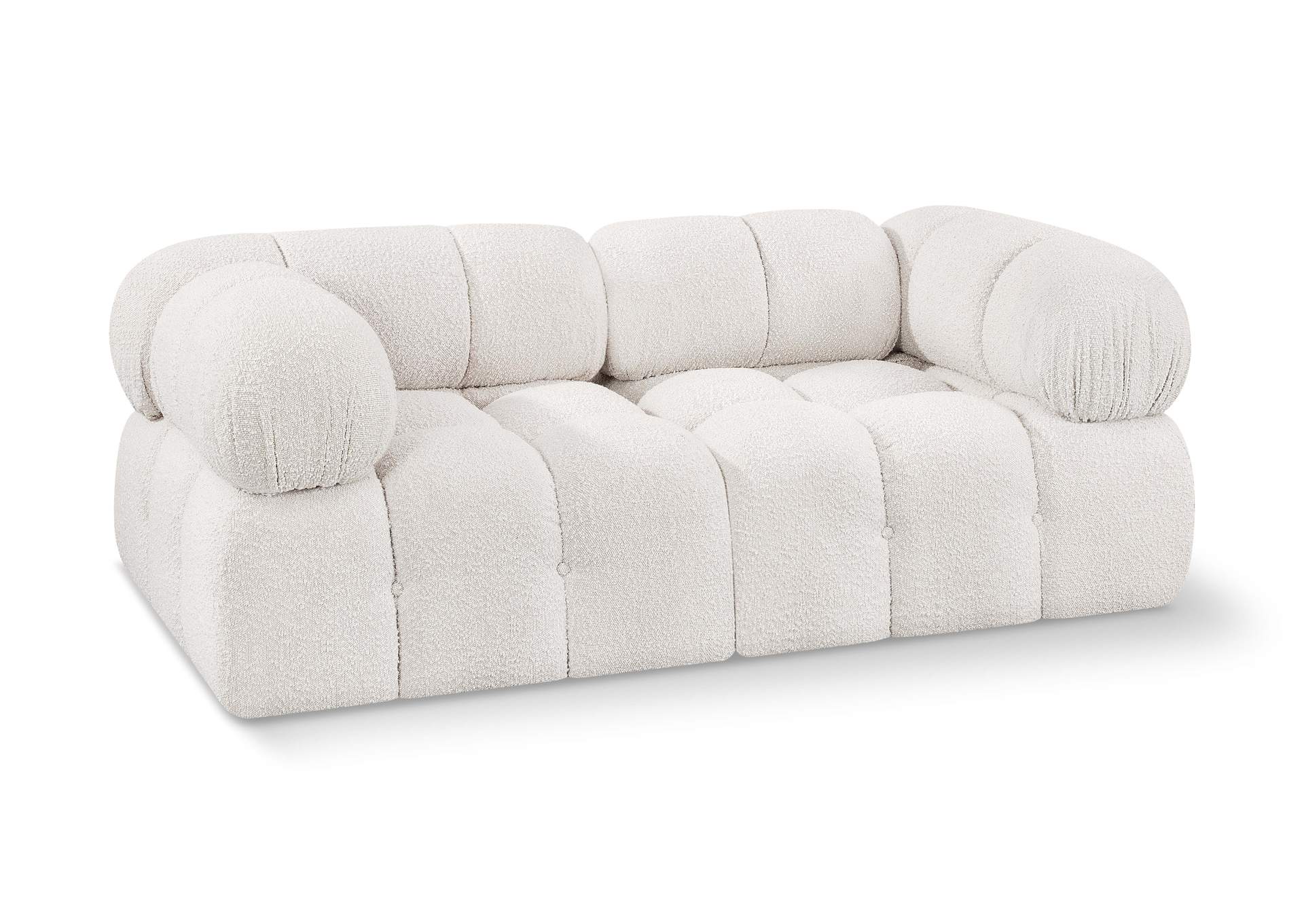 Ames Cream Boucle Fabric Modular Sofa,Meridian Furniture