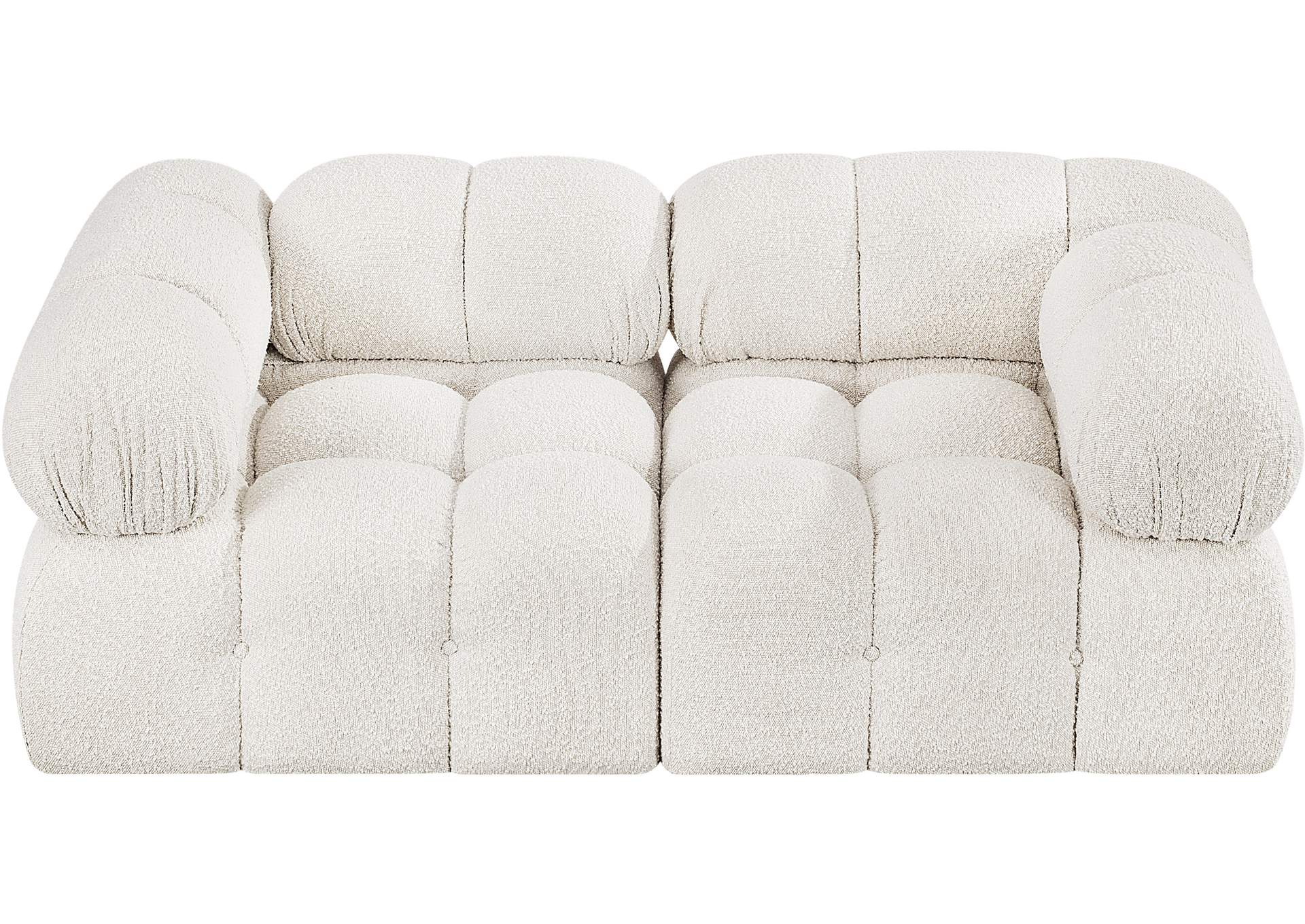 Ames Cream Boucle Fabric Modular Sofa,Meridian Furniture