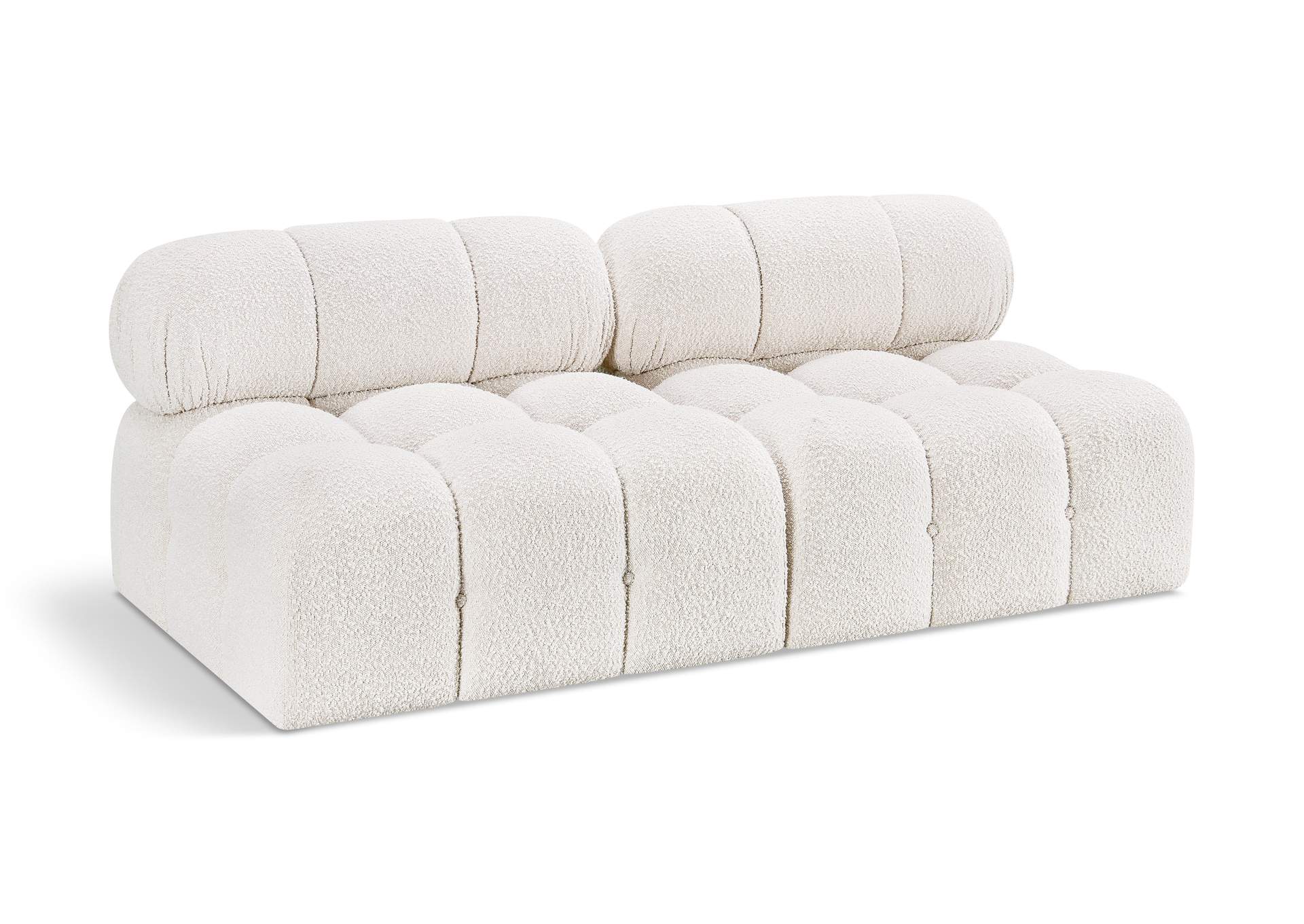 Ames Cream Boucle Fabric Modular Sofa,Meridian Furniture