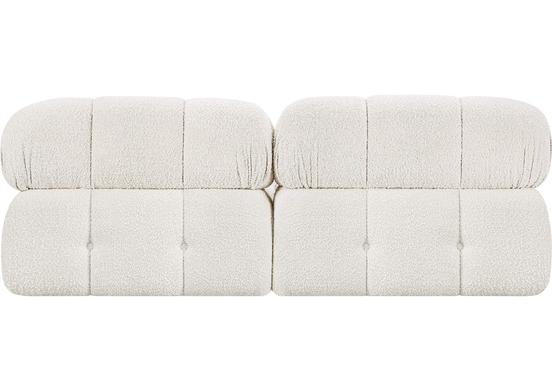 Ames Cream Boucle Fabric Modular Sofa,Meridian Furniture