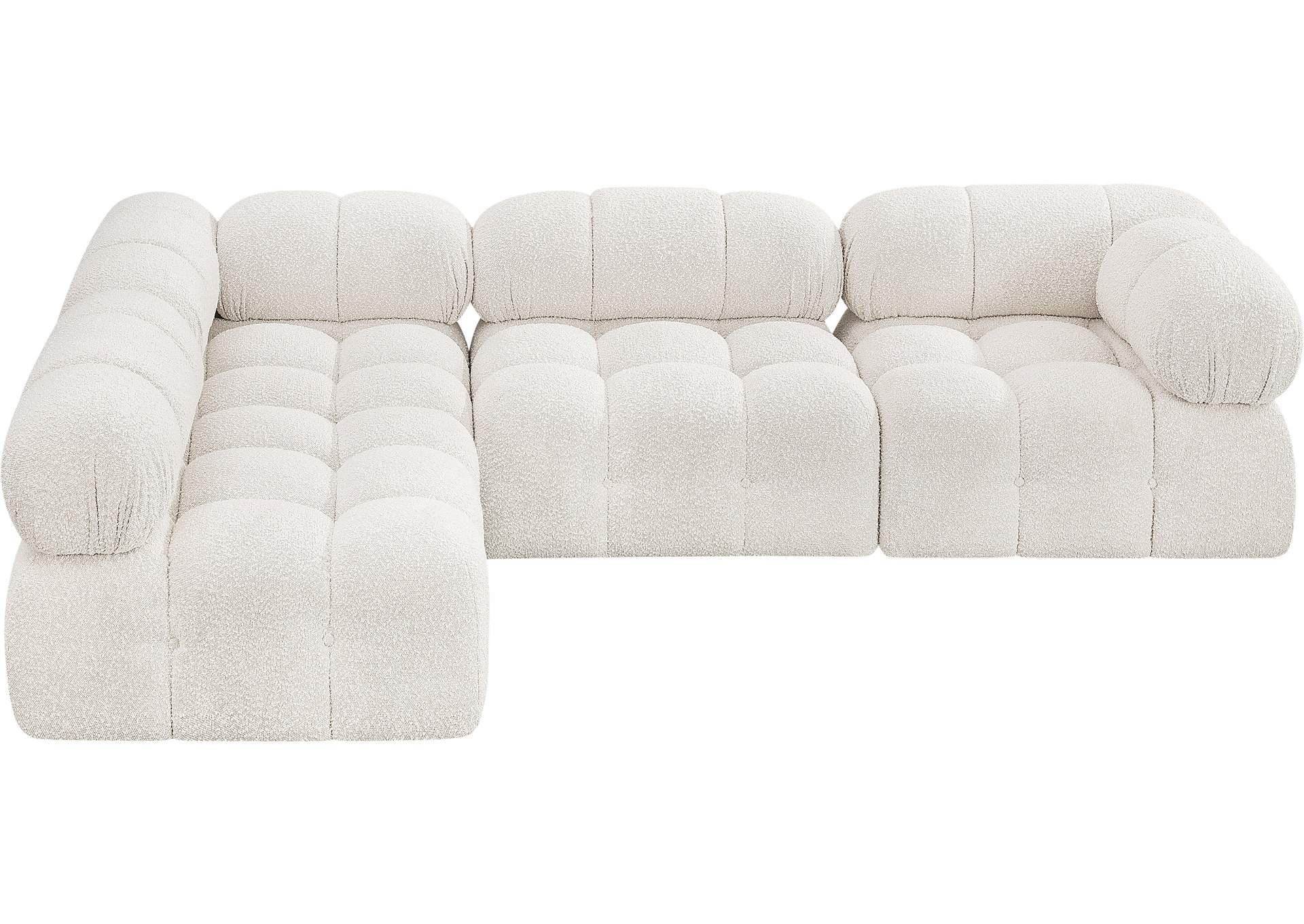 Ames Cream Boucle Fabric Modular Sectional,Meridian Furniture
