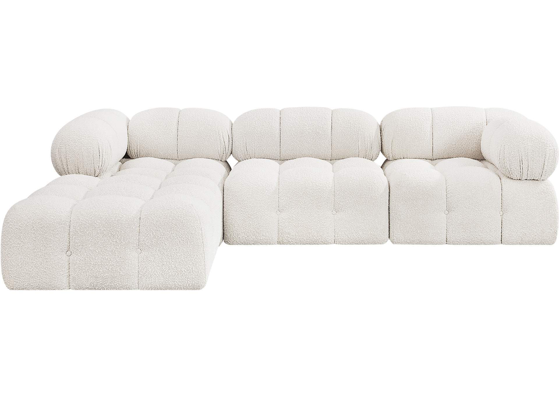 Ames Cream Boucle Fabric Modular Sectional,Meridian Furniture
