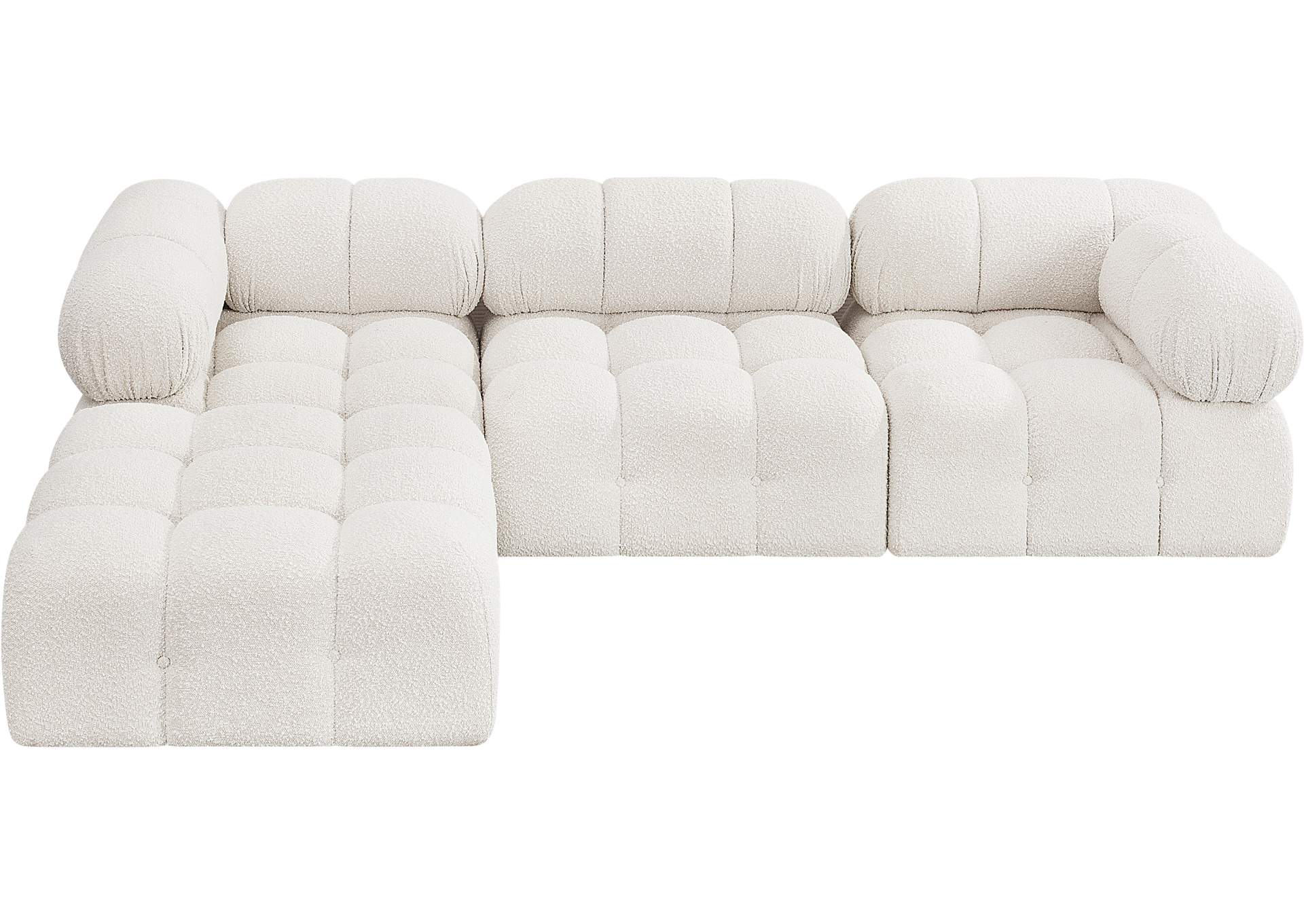 Ames Cream Boucle Fabric Modular Sectional,Meridian Furniture