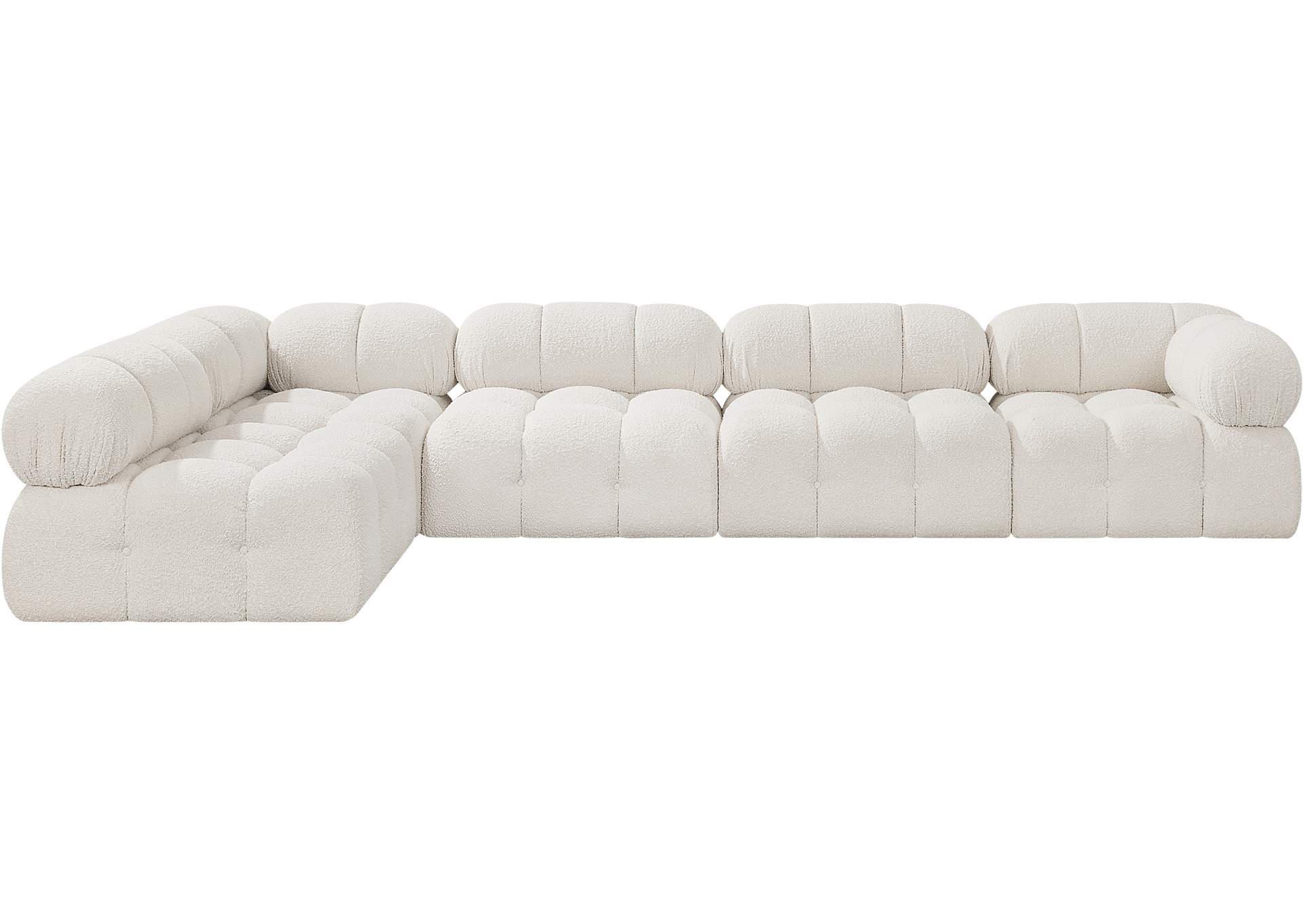 Ames Cream Boucle Fabric Modular Sectional,Meridian Furniture