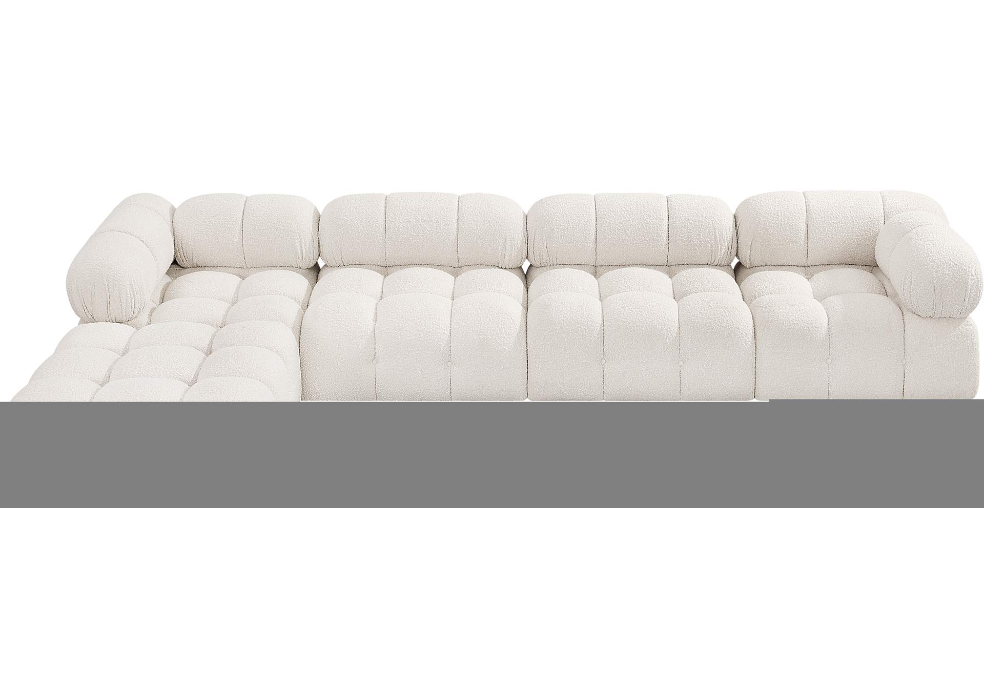 Ames Cream Boucle Fabric Modular Sectional,Meridian Furniture
