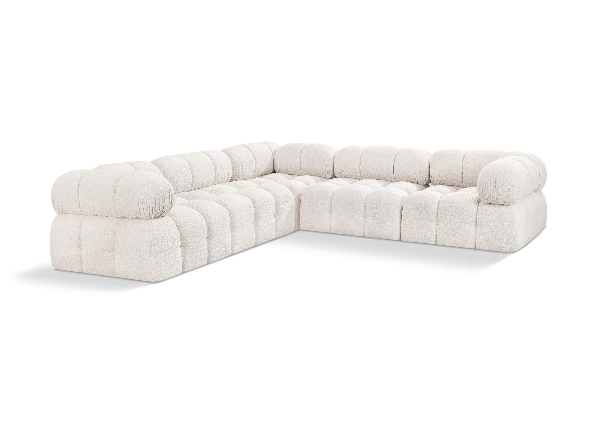 Ames Cream Boucle Fabric Modular Sectional,Meridian Furniture