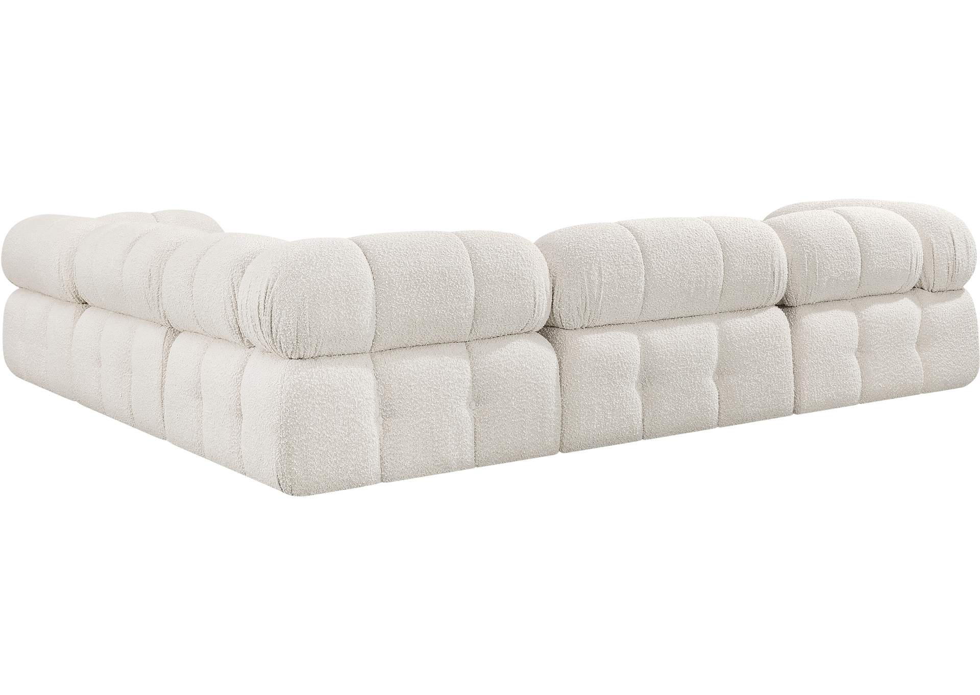 Ames Cream Boucle Fabric Modular Sectional,Meridian Furniture