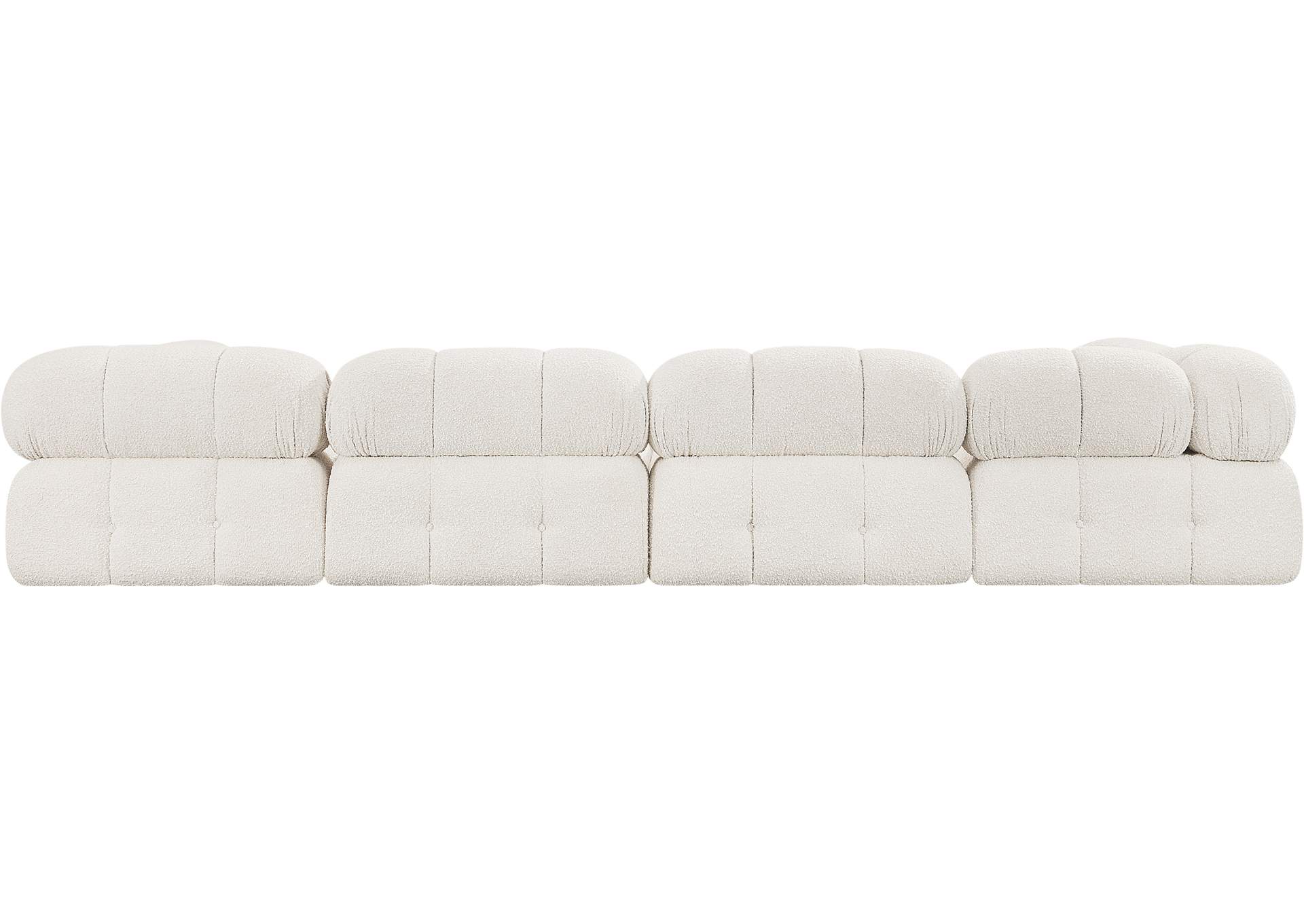 Ames Cream Boucle Fabric Modular Sectional,Meridian Furniture