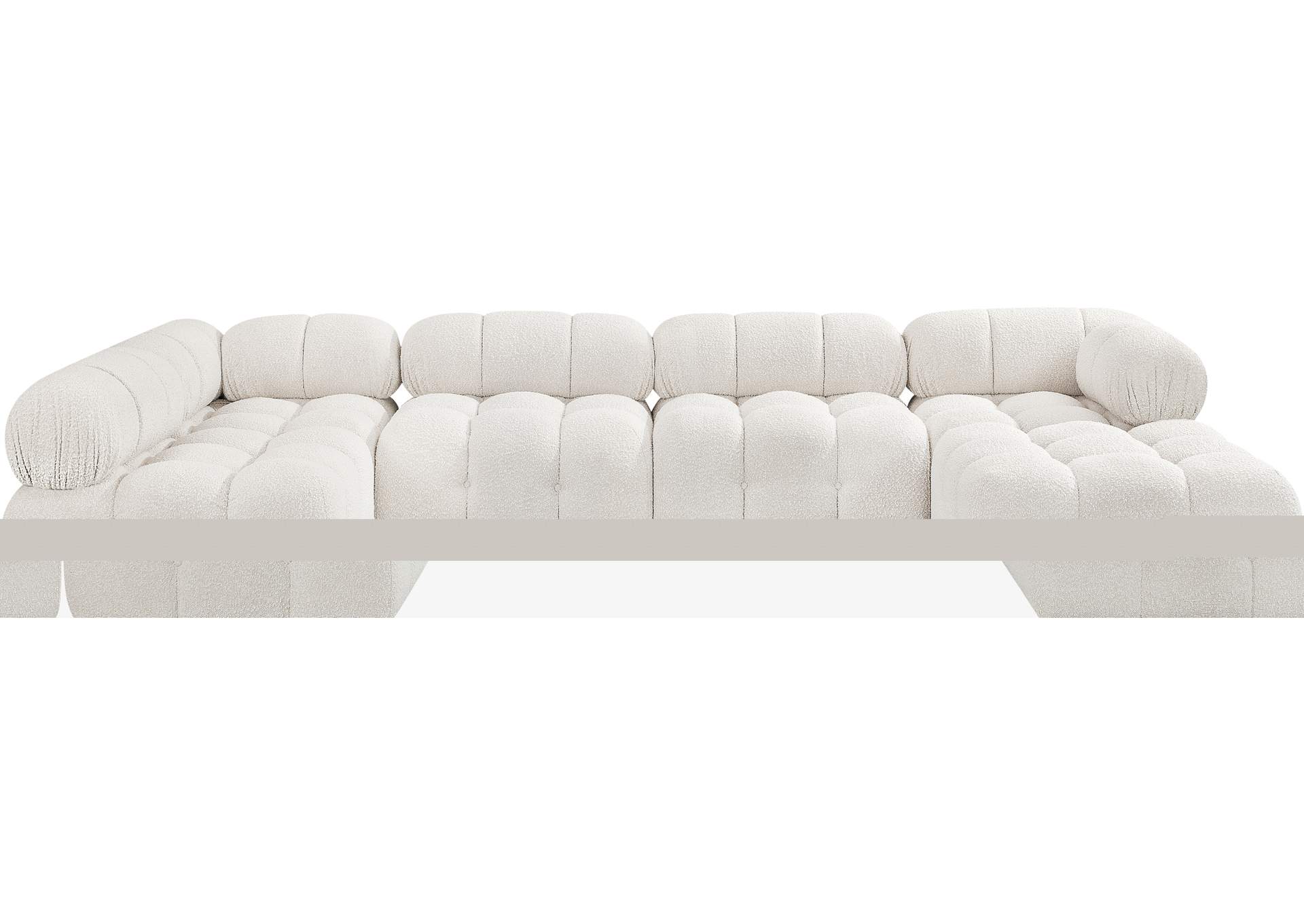 Ames Cream Boucle Fabric Modular Sectional,Meridian Furniture