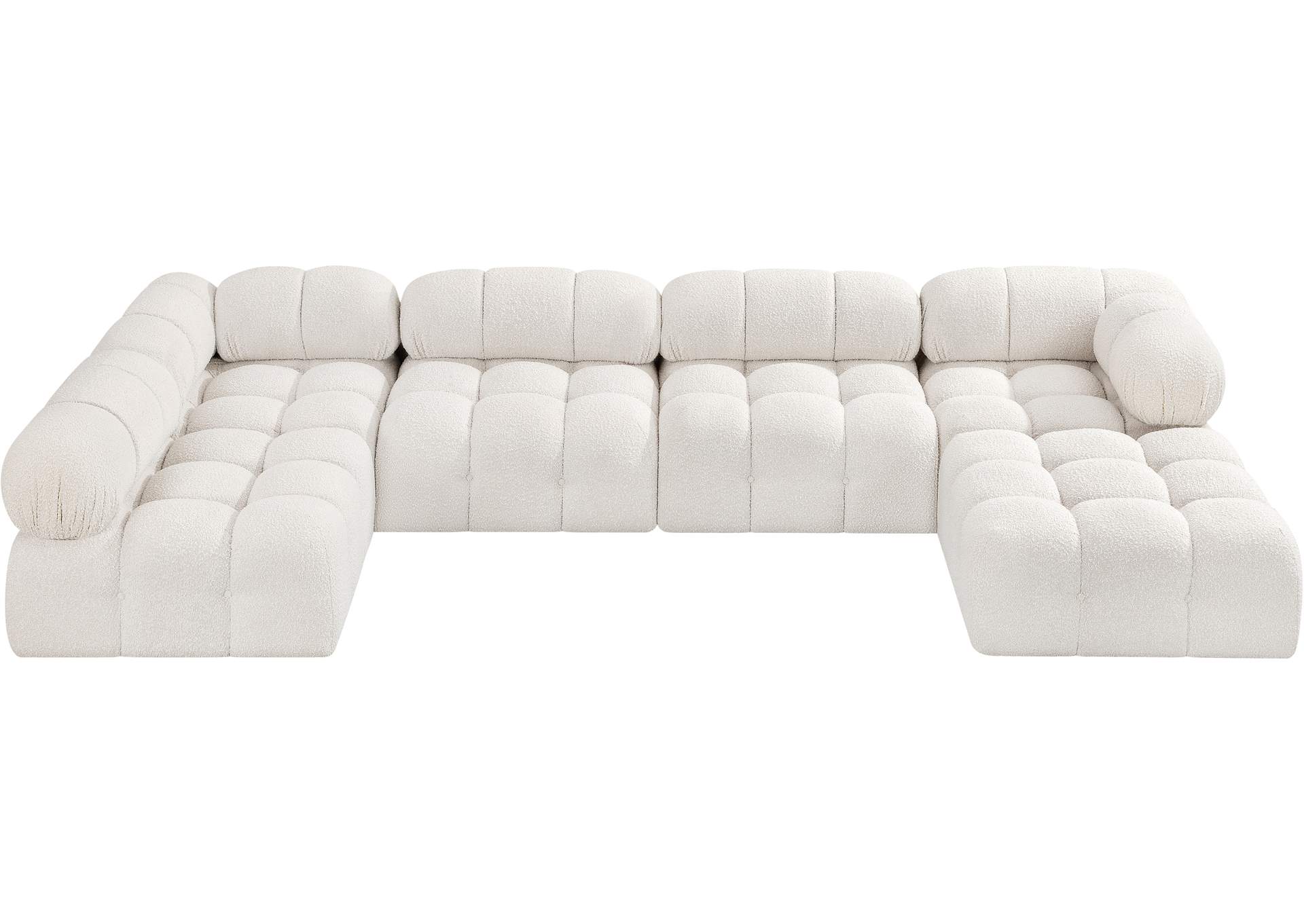Ames Cream Boucle Fabric Modular Sectional,Meridian Furniture