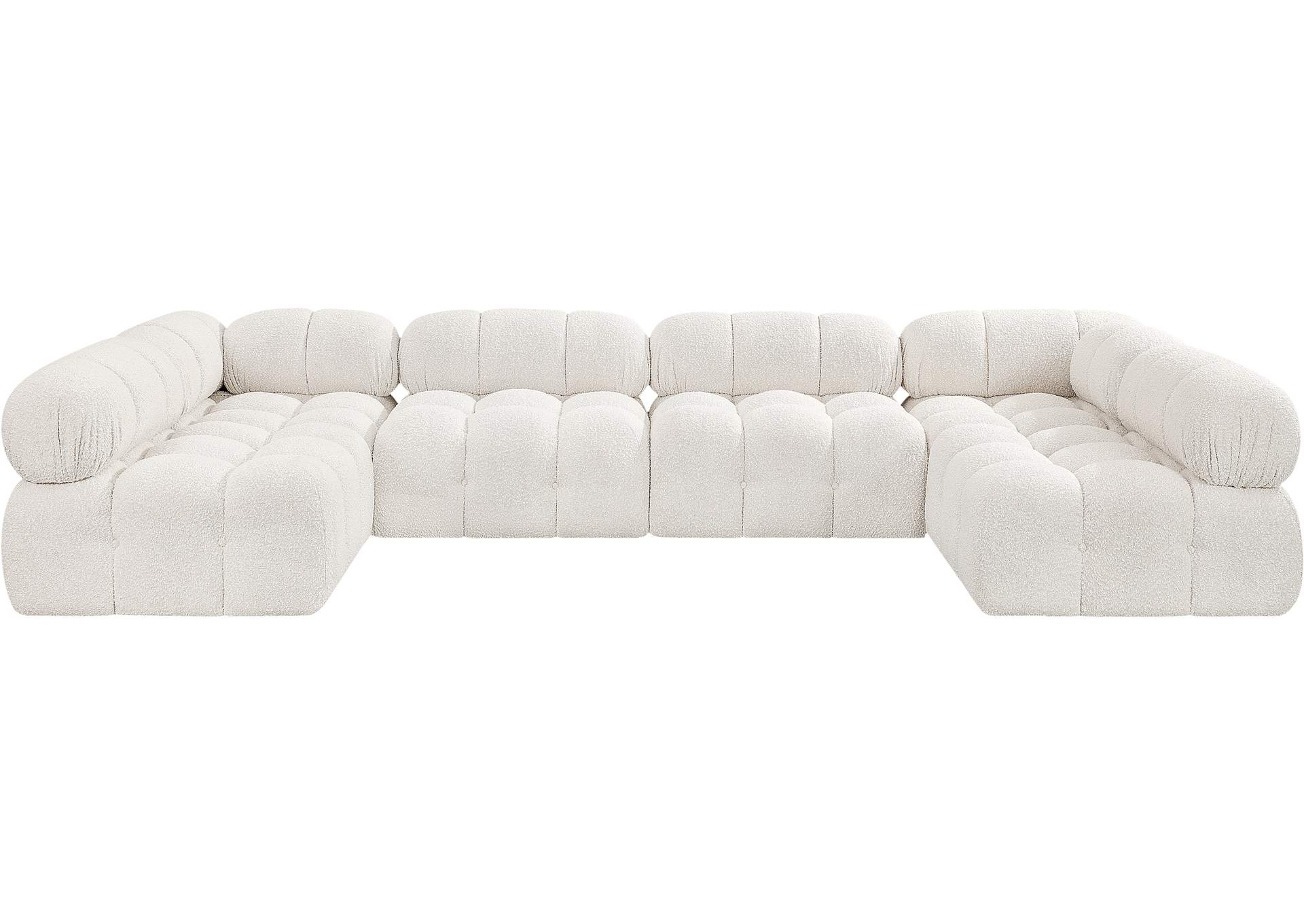 Ames Cream Boucle Fabric Modular Sectional,Meridian Furniture