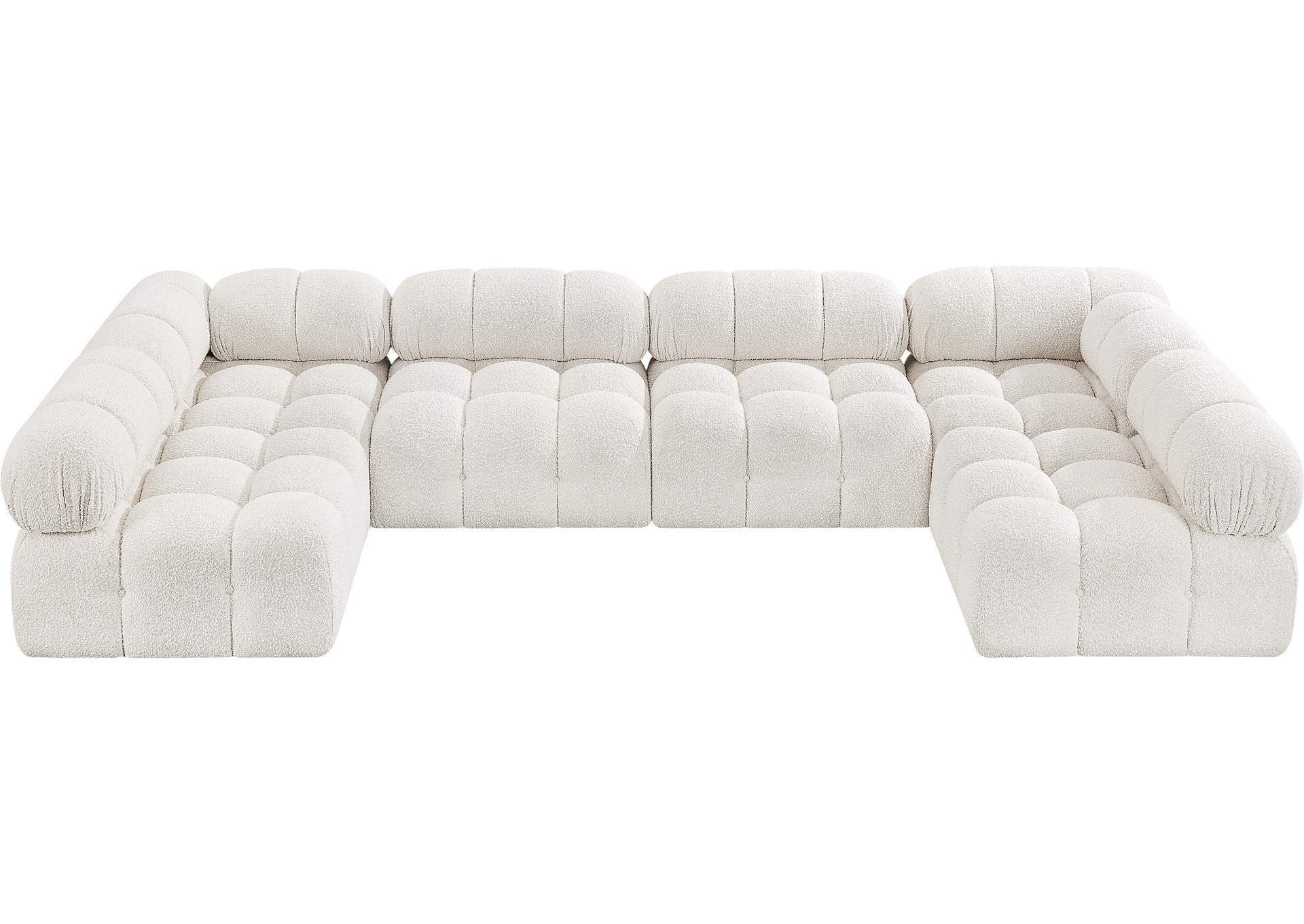 Ames Cream Boucle Fabric Modular Sectional,Meridian Furniture