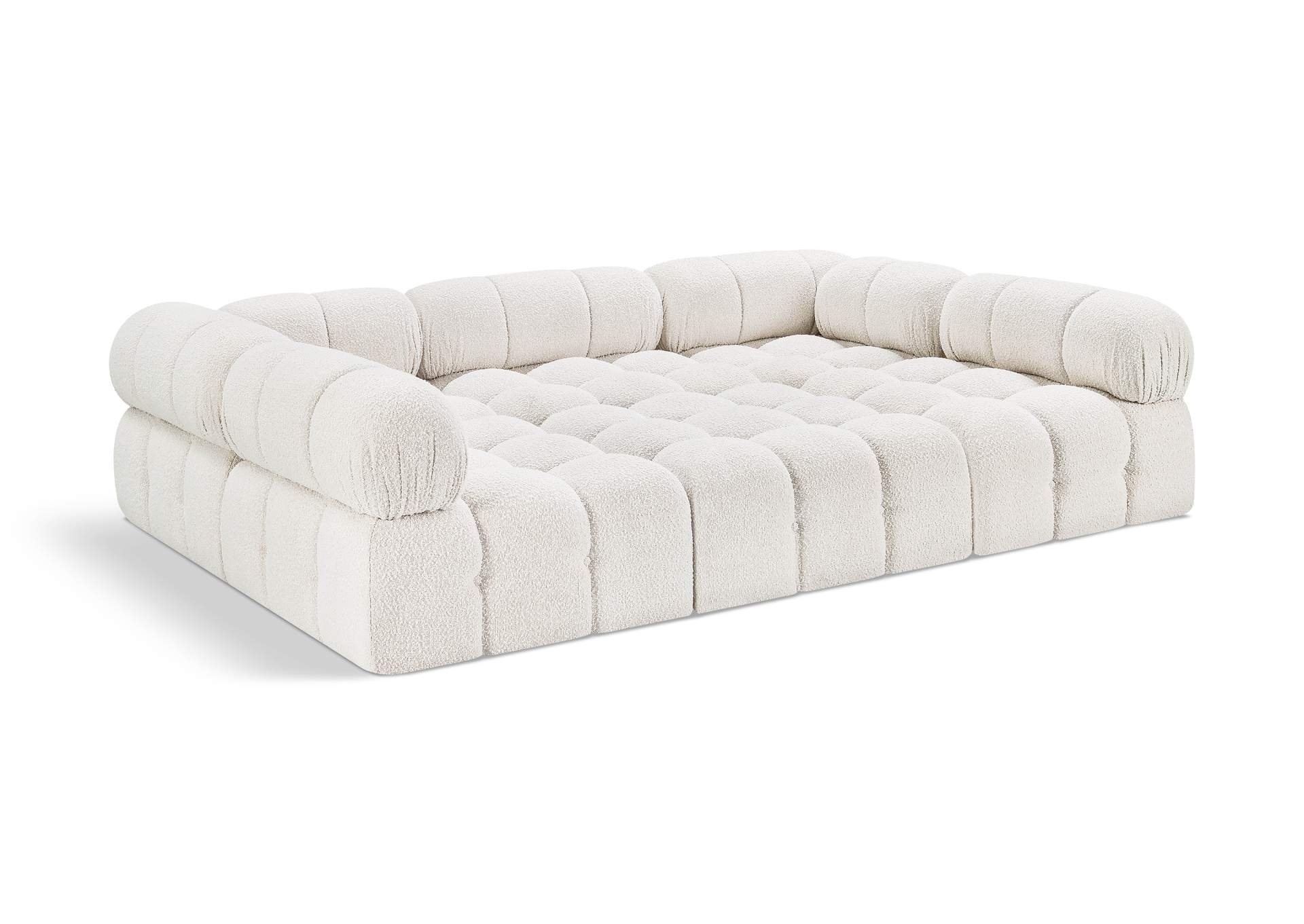 Ames Cream Boucle Fabric Modular Sectional,Meridian Furniture