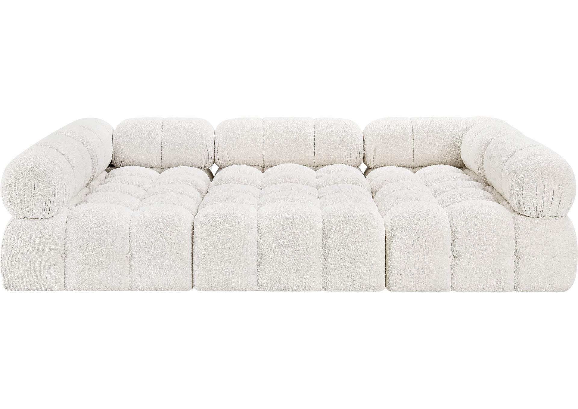 Ames Cream Boucle Fabric Modular Sectional,Meridian Furniture