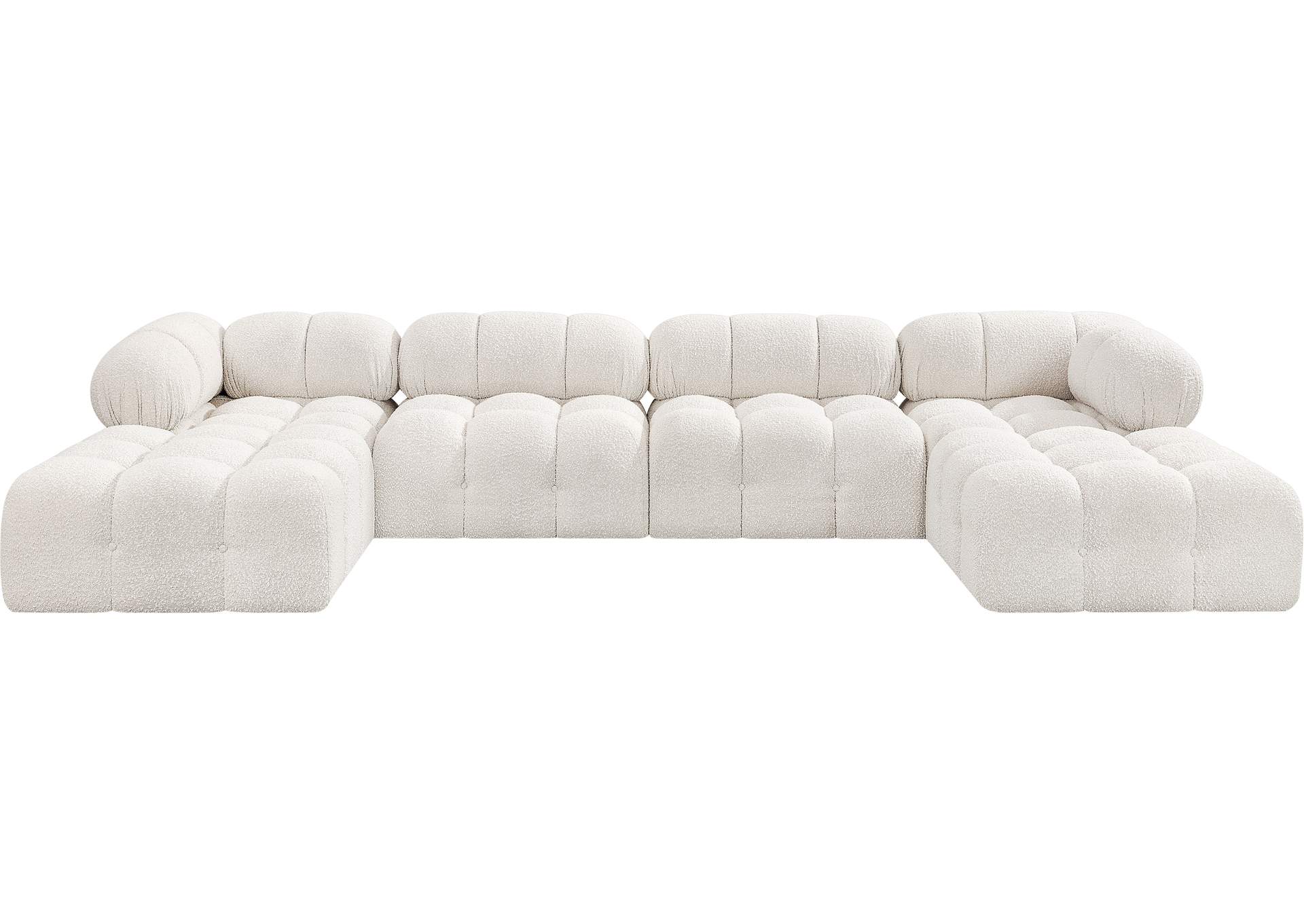 Ames Cream Boucle Fabric Modular Sectional,Meridian Furniture