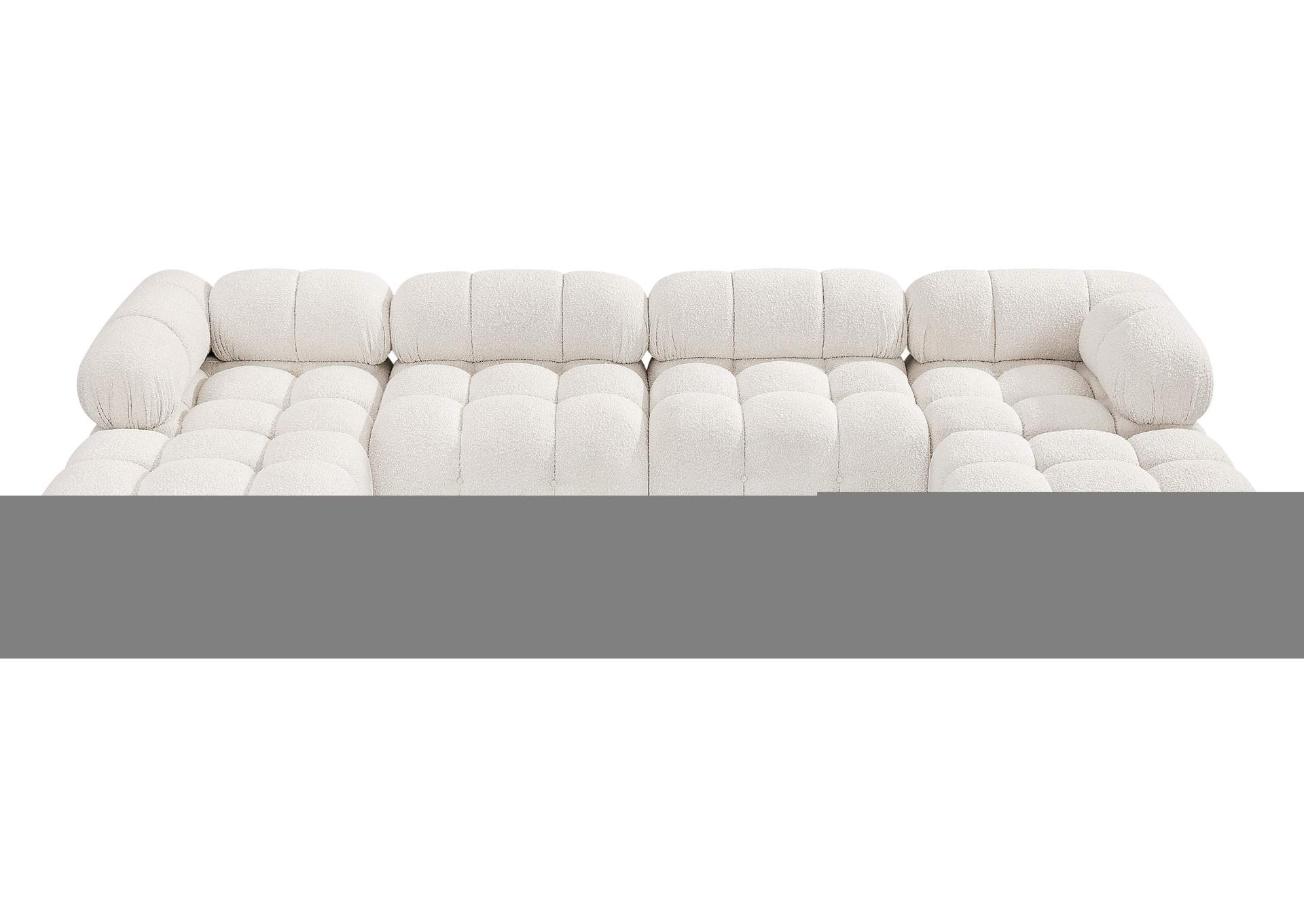 Ames Cream Boucle Fabric Modular Sectional,Meridian Furniture