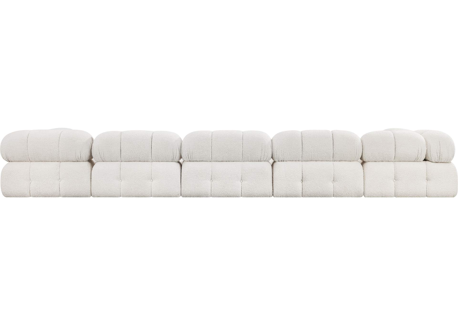Ames Cream Boucle Fabric Modular Sectional,Meridian Furniture