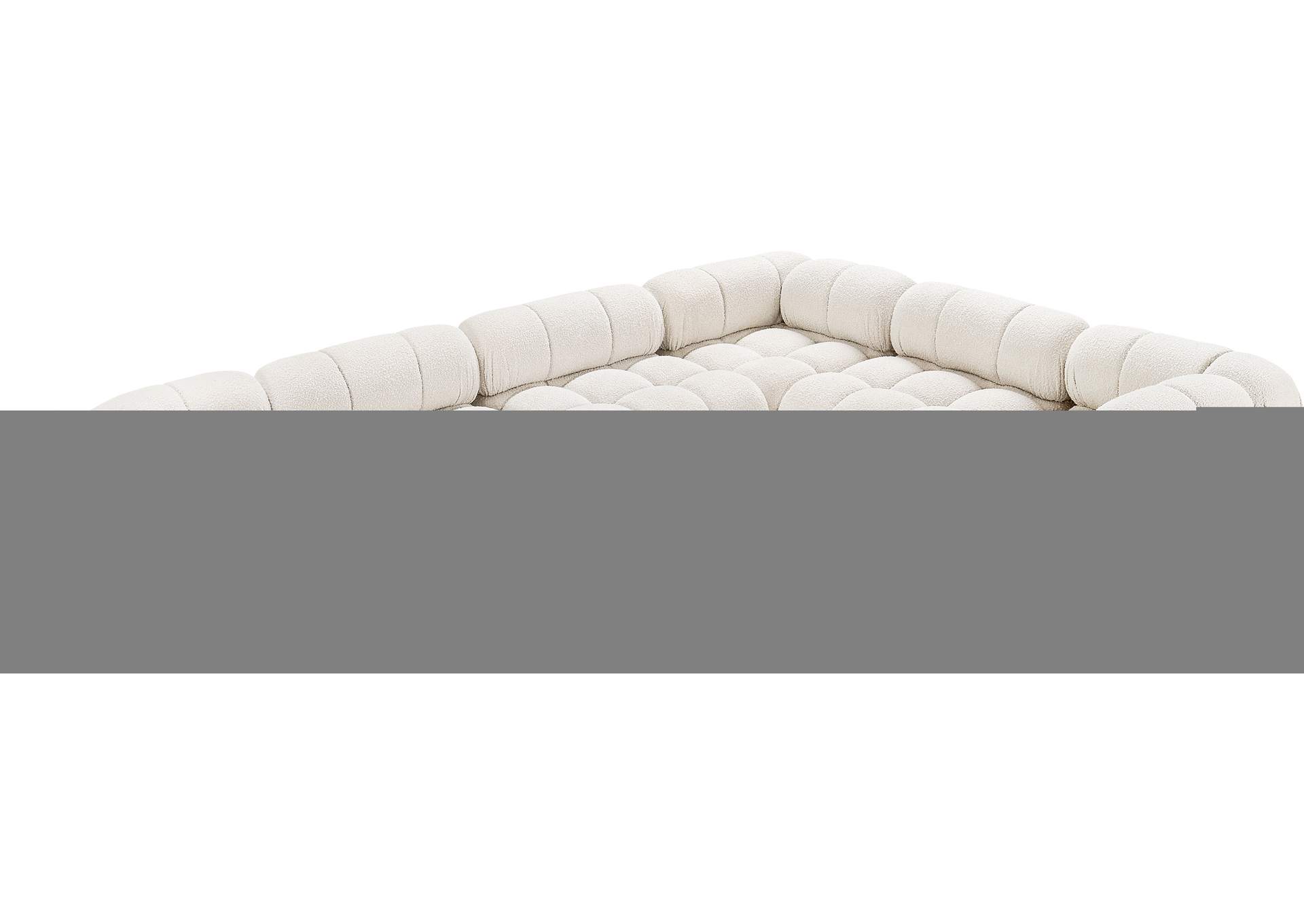 Ames Cream Boucle Fabric Modular Sectional,Meridian Furniture