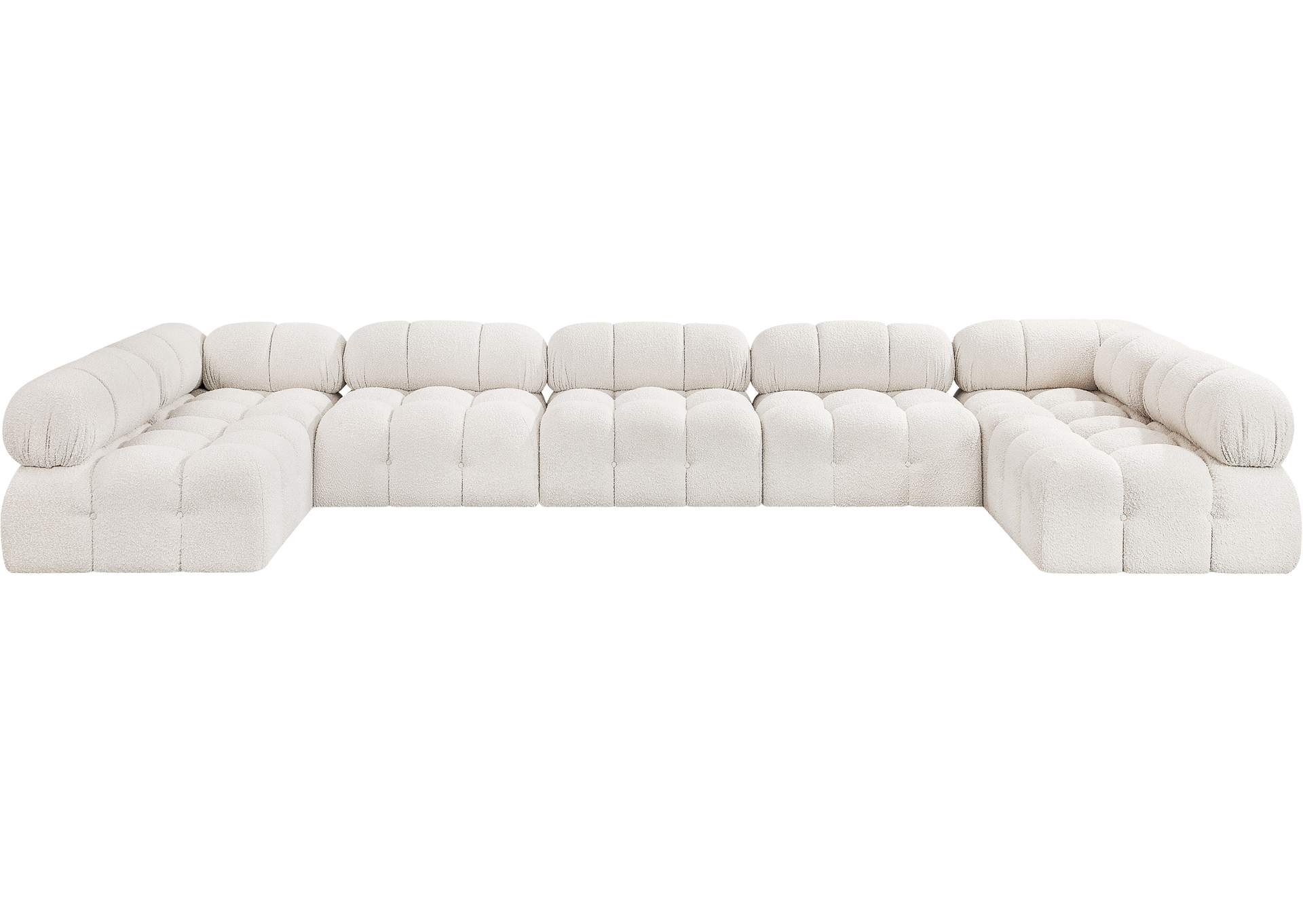 Ames Cream Boucle Fabric Modular Sectional,Meridian Furniture