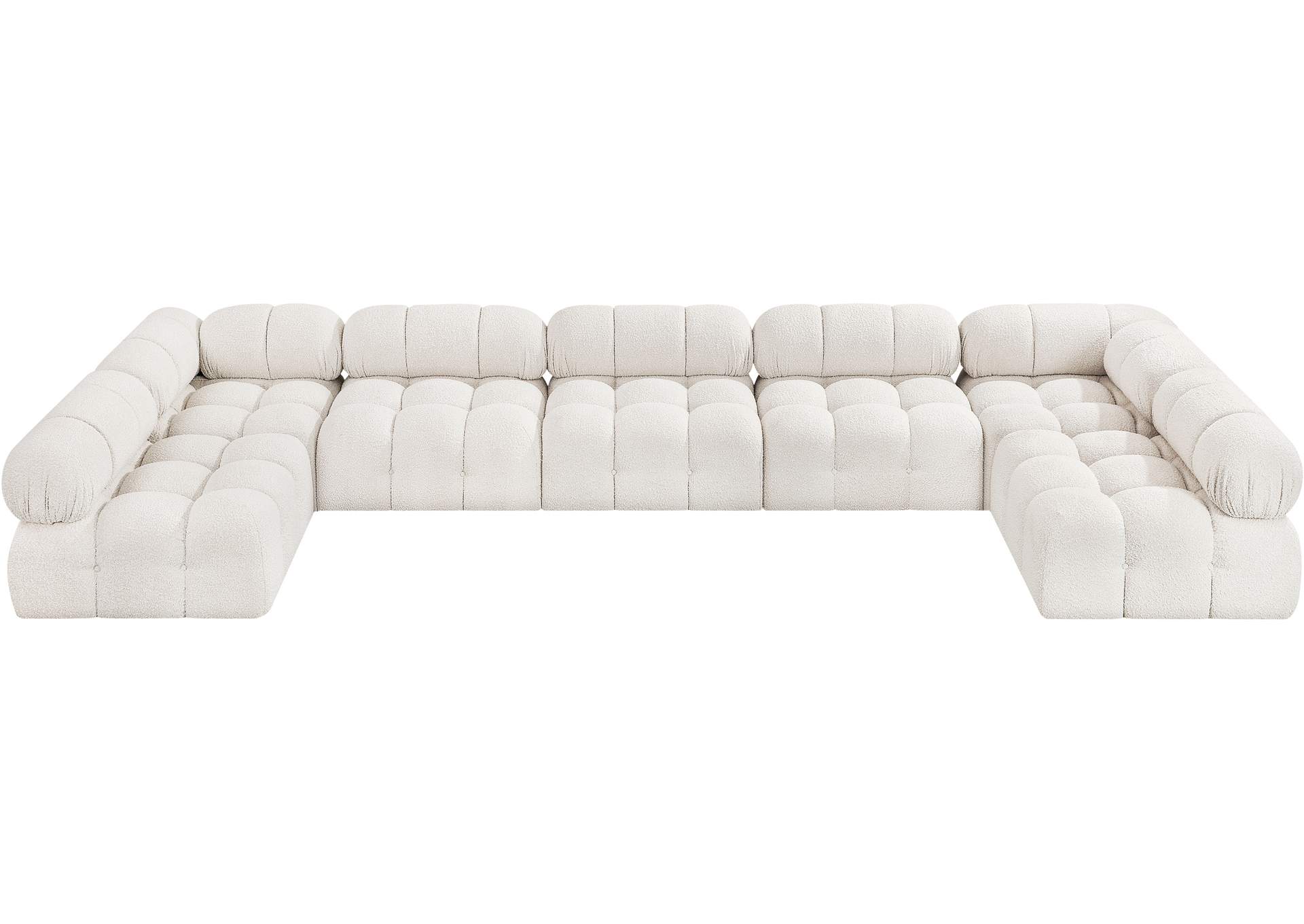 Ames Cream Boucle Fabric Modular Sectional,Meridian Furniture